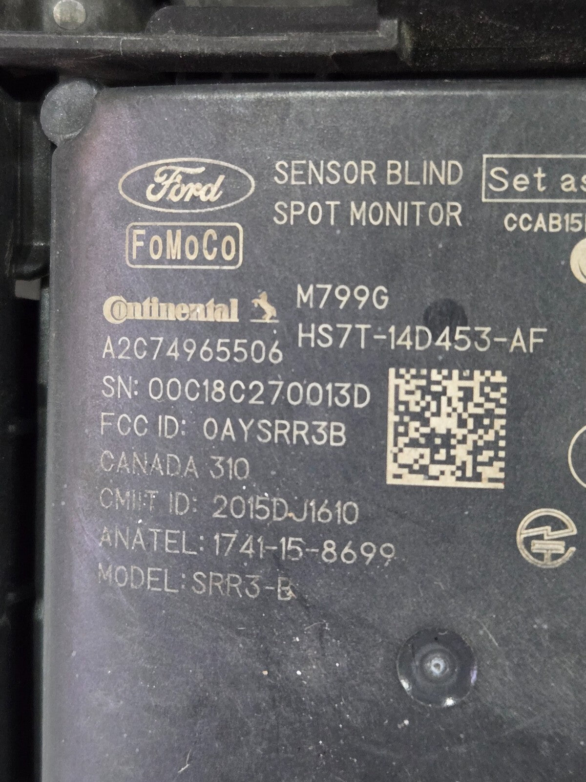 2017-2020 Ford Fusion HS7T-14D453-AD Blind Spot Radar Sensor+Bracket OEM Genuine