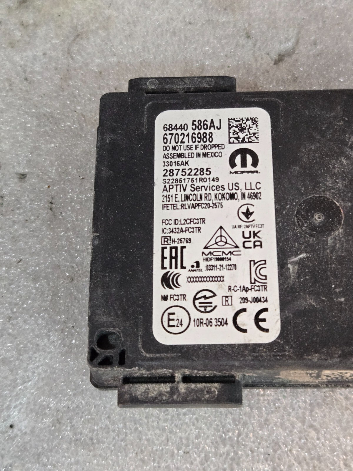 2021- 2024 Jeep Grand Cherokee Wagoneer OEM Front Distance Sensor 68440586AJ