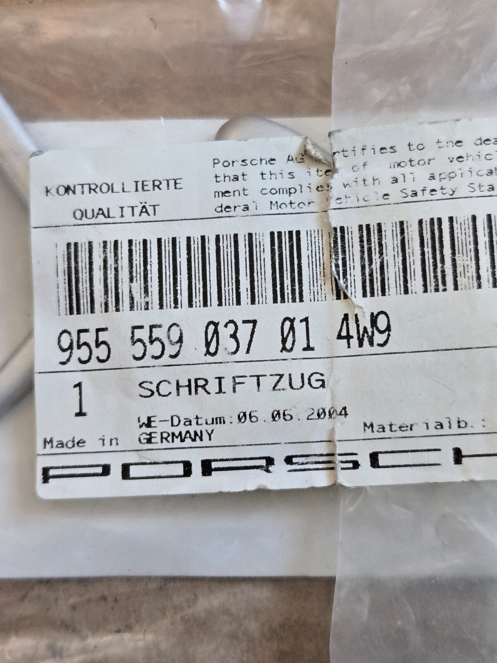 Genuine Porsche "Cayenne S" Emblem (Satin Aluminum) 955559037014W9 OEM NEW OEM 