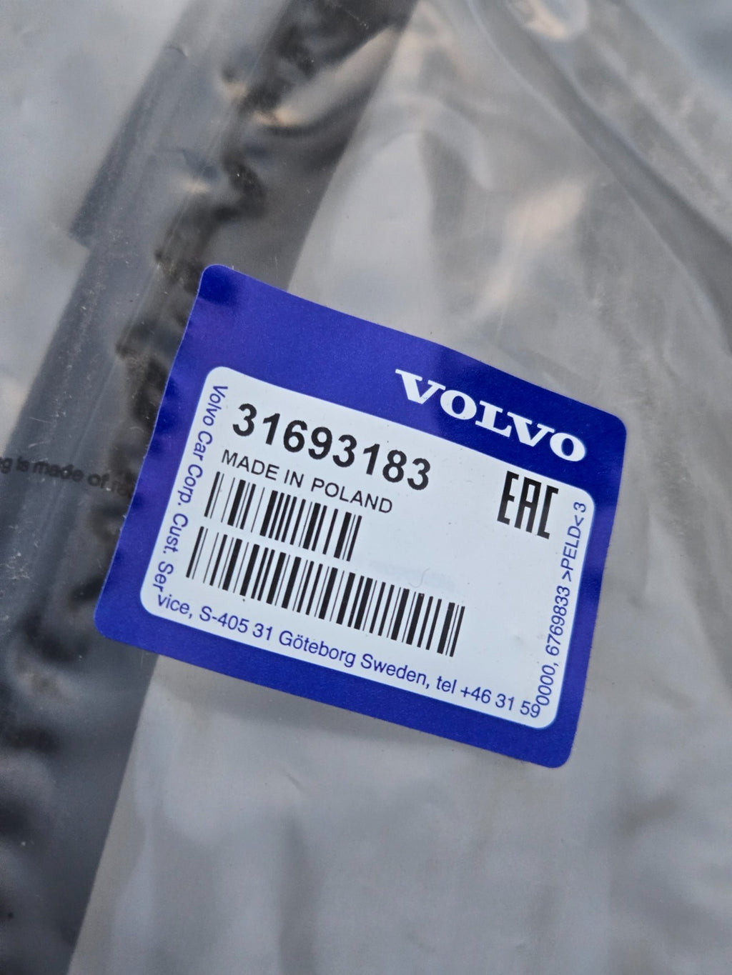 Volvo XC60 MK2 Door Housing Gasket Strip Rear Left 31693183 NEW Original