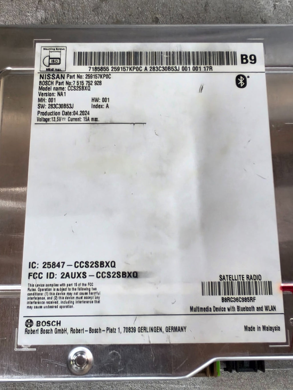 2024 2025 Nissan Rogue Radio Receiver Module 25915-7KP0C OEM