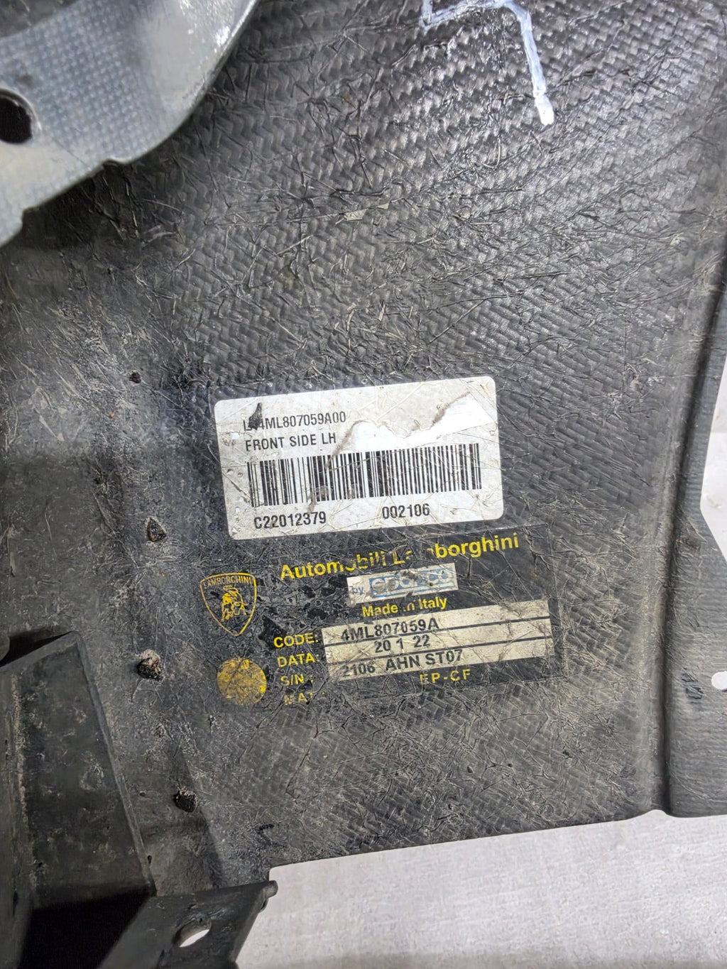 Lamborghini Urus Front Bumper LH Left 4ML807059A Carbon Lip Section OEM Genuine