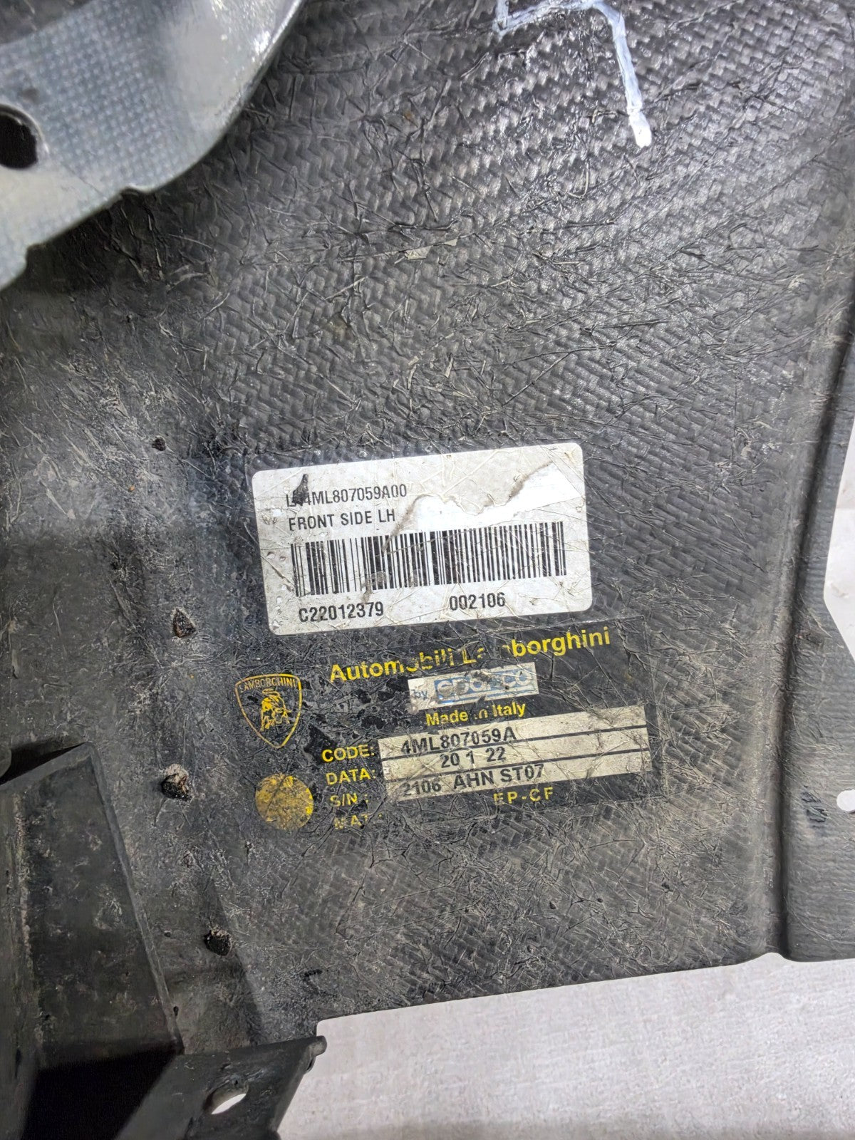 Lamborghini Urus Front Bumper LH Left 4ML807059A Carbon Lip Section OEM Genuine