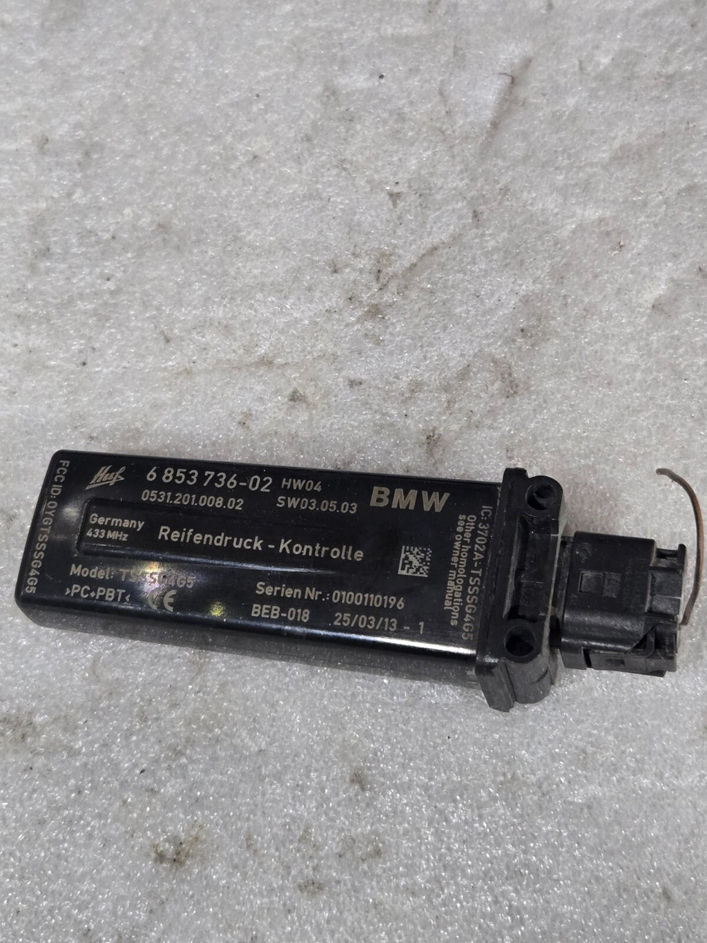 BMW 2 F22 3 F30 F31 F34 4 F32 F33 Tire Pressure Control Module 6853736 OEM