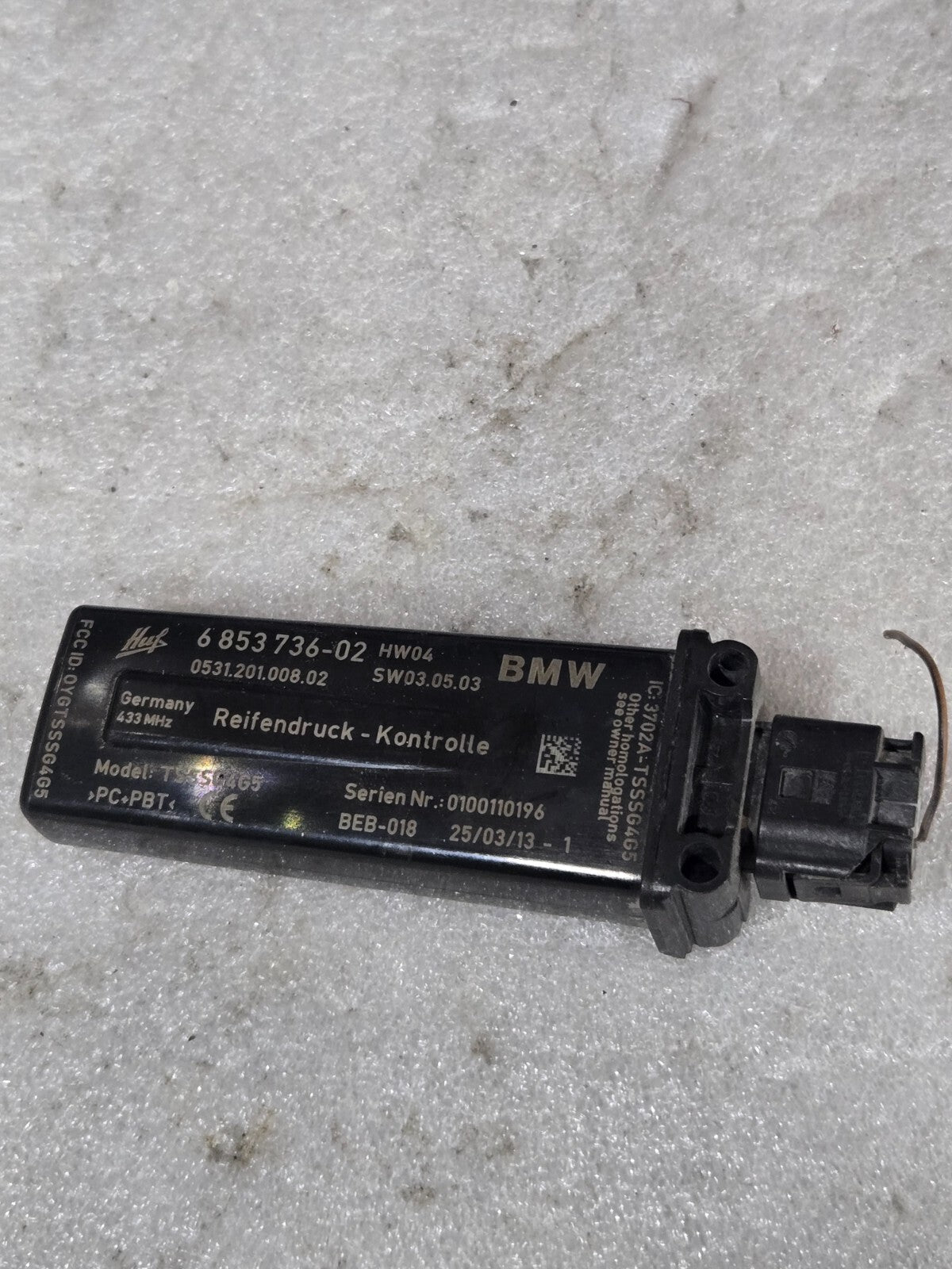 BMW 2 F22 3 F30 F31 F34 4 F32 F33 Tire Pressure Control Module 6853736 OEM