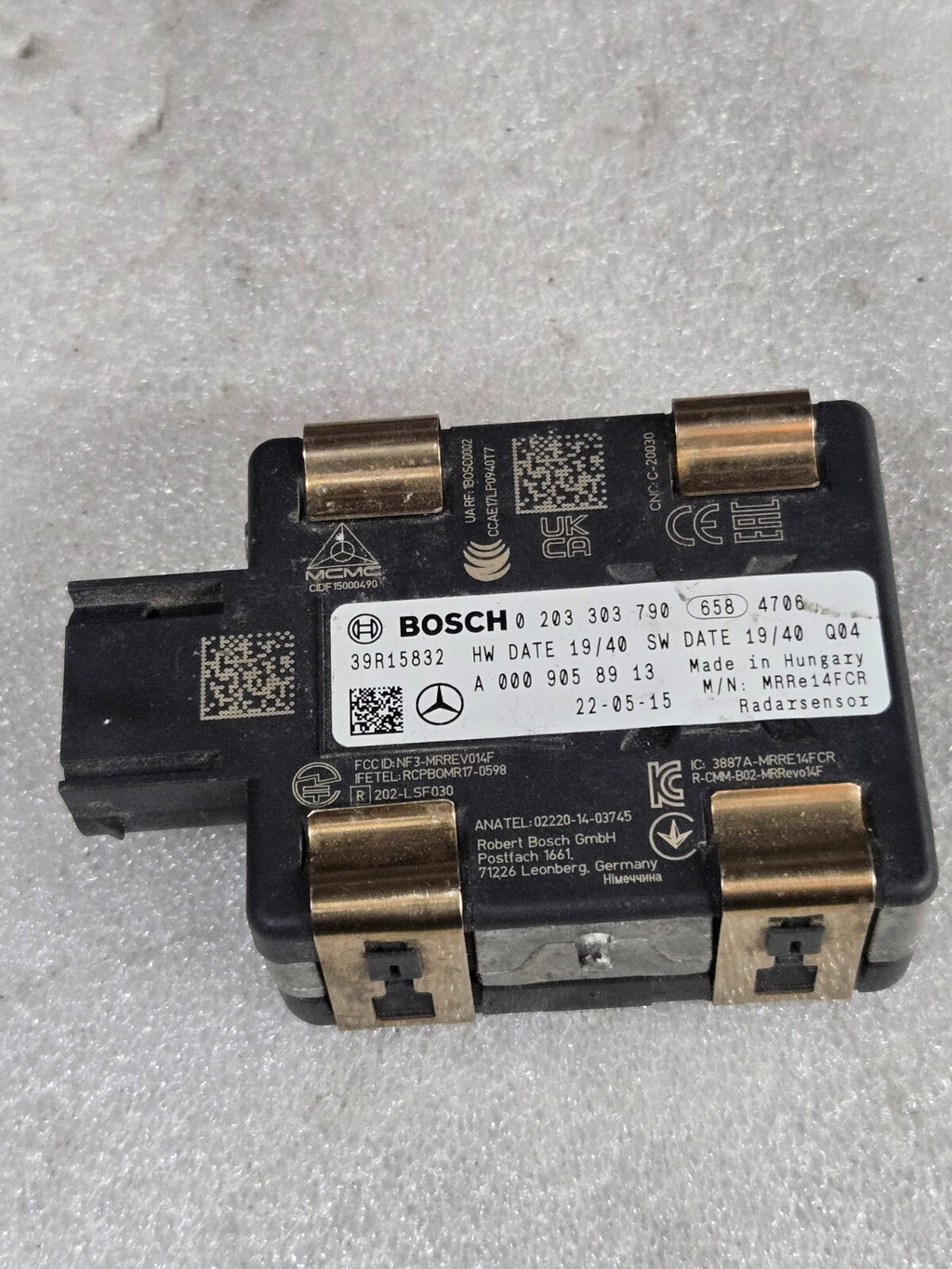 2021 MERCEDES-BENZ GLB250 CRUISE CONTROL DISTANCE RADAR SENSOR OEM A0009058913