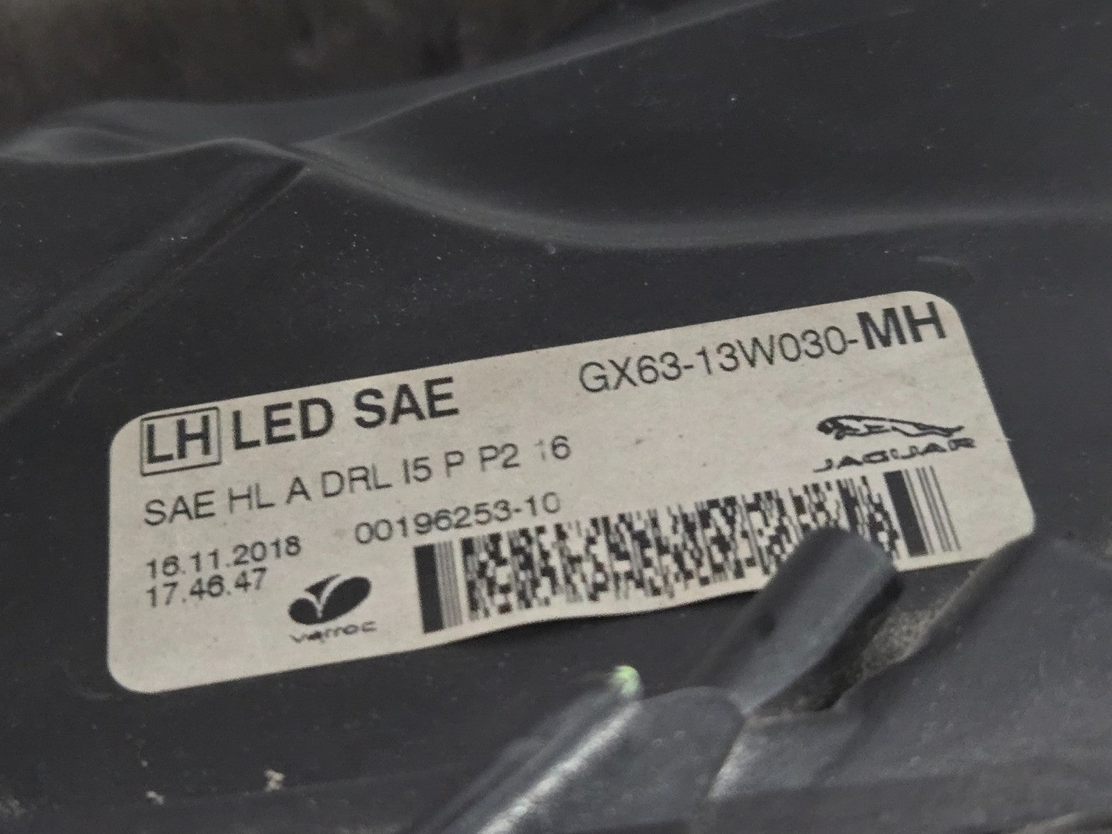 2016-2020 Jaguar XF F-PACE Left LH Driver Side Full LED Headlight OEM T2H57024