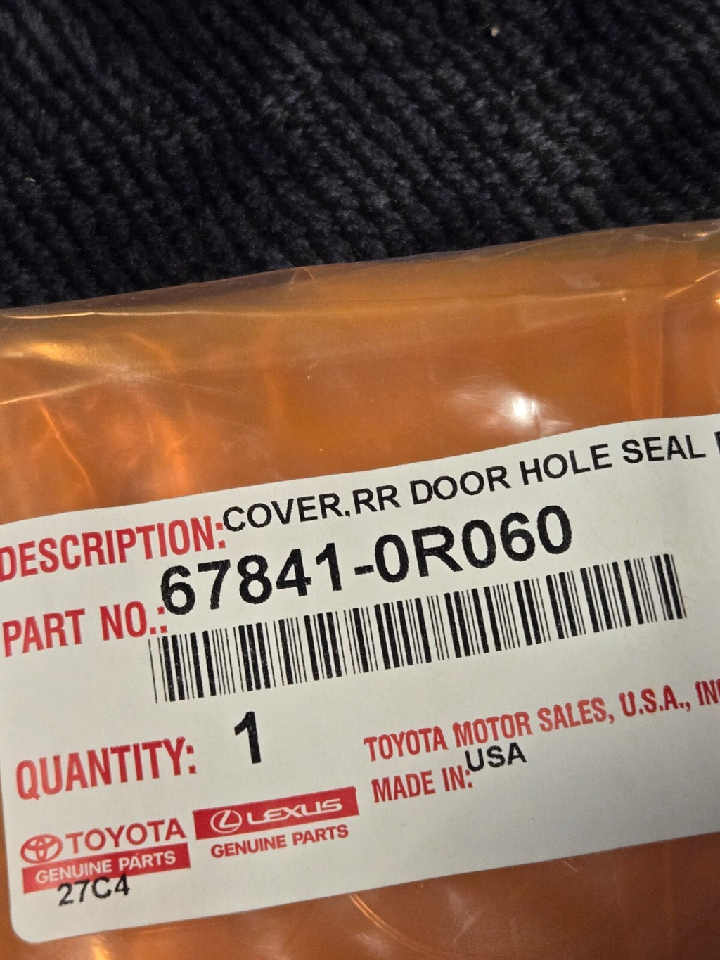 2019-2023 TOYOTA RAV4 REAR RIGHT DOOR ACCESS COVER NEW OEM 67841-0R060