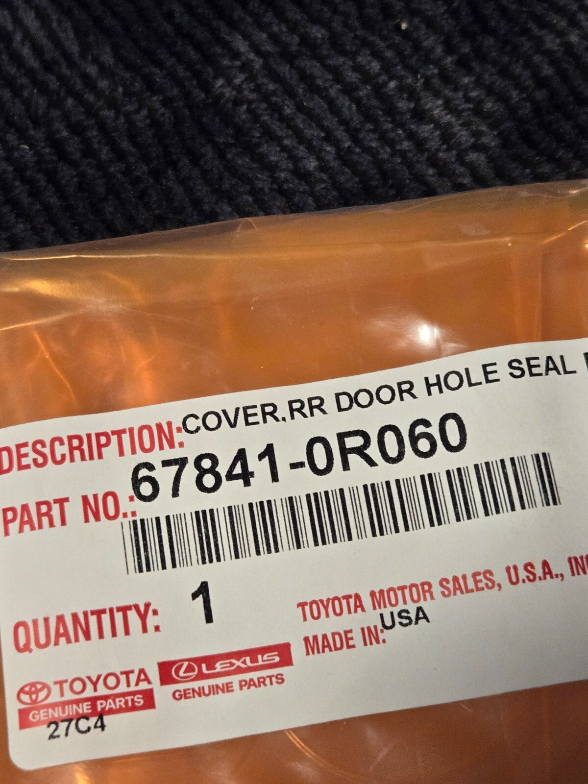 2019-2023 TOYOTA RAV4 REAR RIGHT DOOR ACCESS COVER NEW OEM 67841-0R060