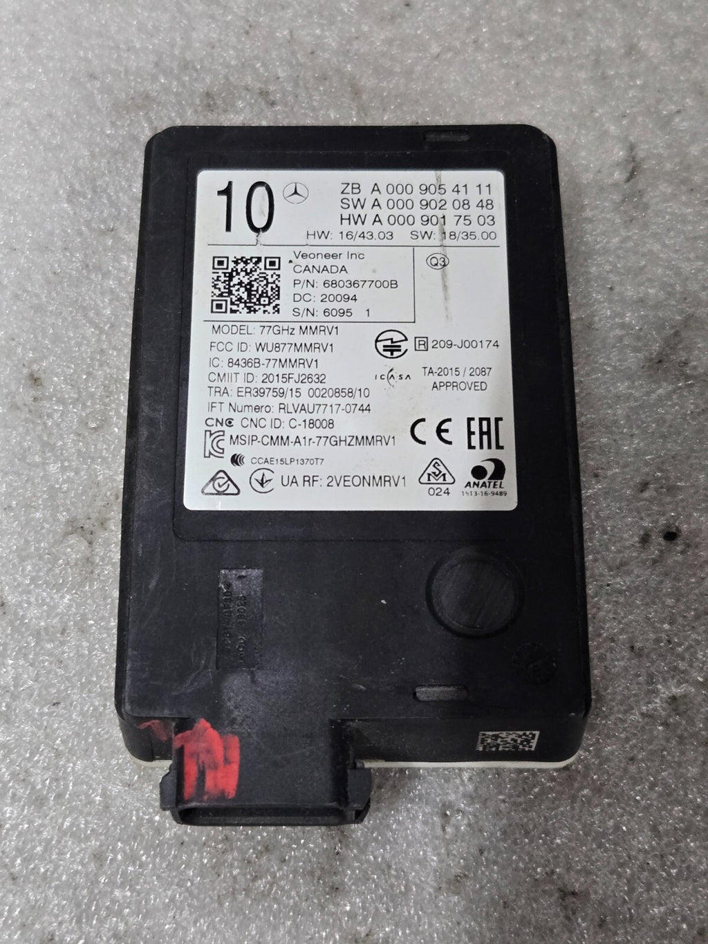 19-23 Mercedes-Benz C 300 Blind Spot Detection System Warning Sensor A0009054111