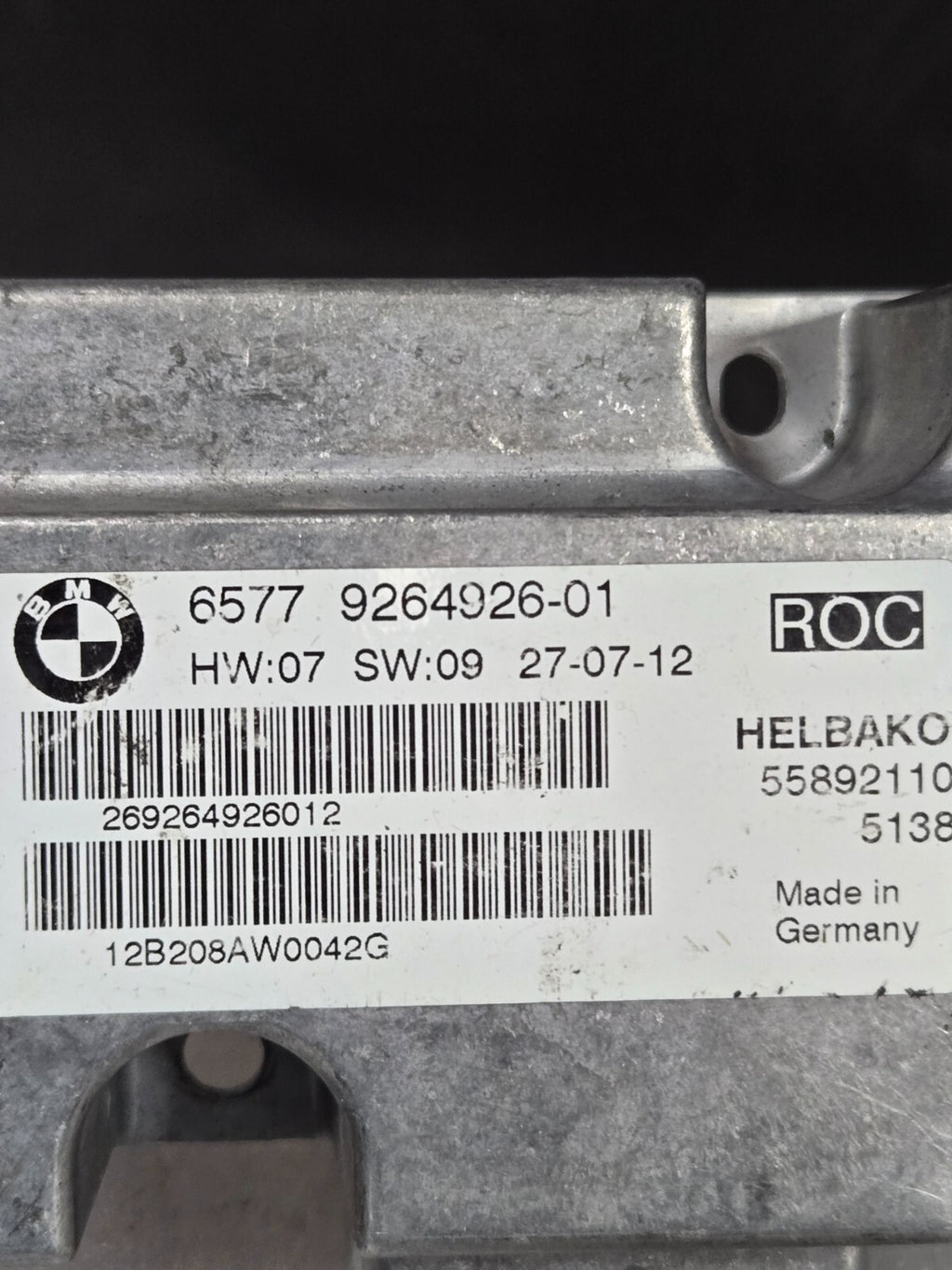 2007-13 OEM BMW E88 E93 335 M3 Convertible Roof Top Control Module ROC Rollover