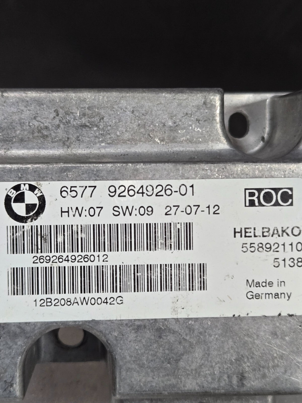 2007-13 OEM BMW E88 E93 335 M3 Convertible Roof Top Control Module ROC Rollover