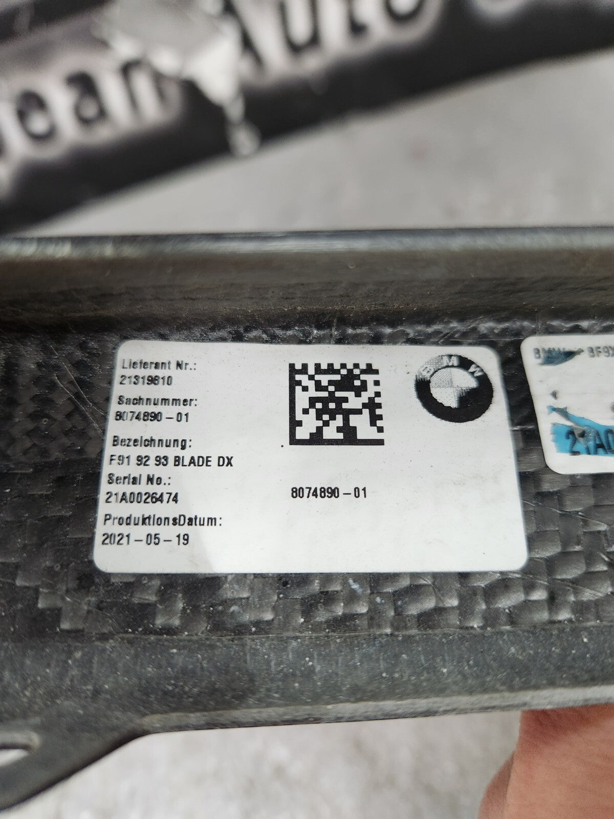 2020-2023 BMW M8 F91 F92 F93 Right Pressure Lip Carbon Fiber  OEM 51118074889 R