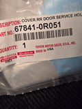 2013-18 Toyota RAV4 Genuine OEM 67841-0R051 Passenger RH Rear Door Water Shield