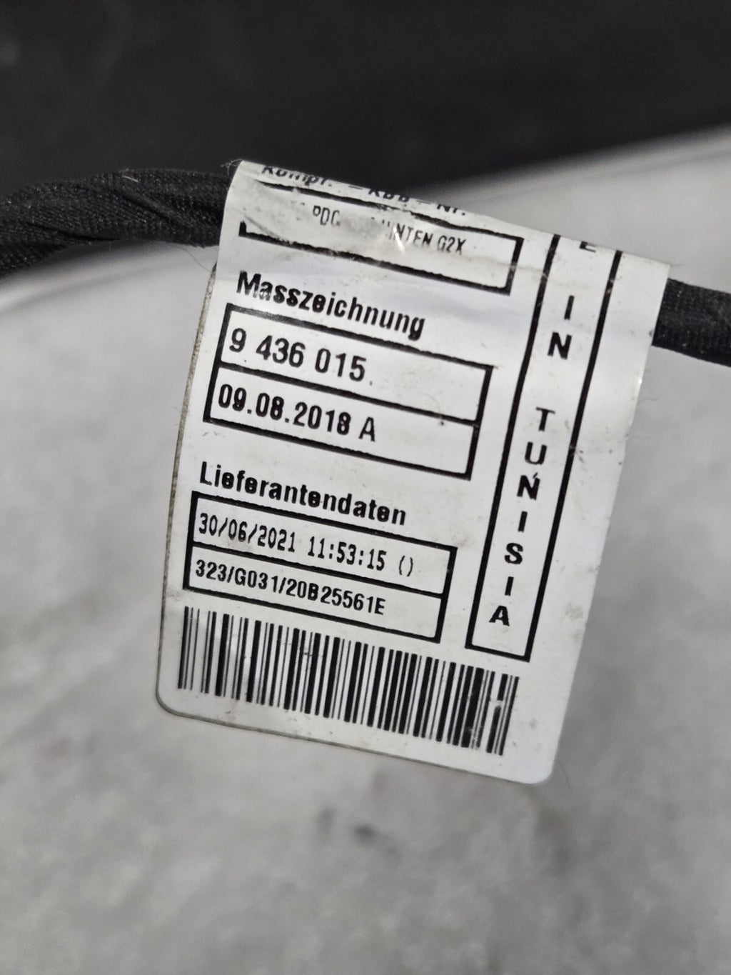 2019-2021 BMW 3 Series G20 G21 Rear Bumper Parking Harness OEM 9436017