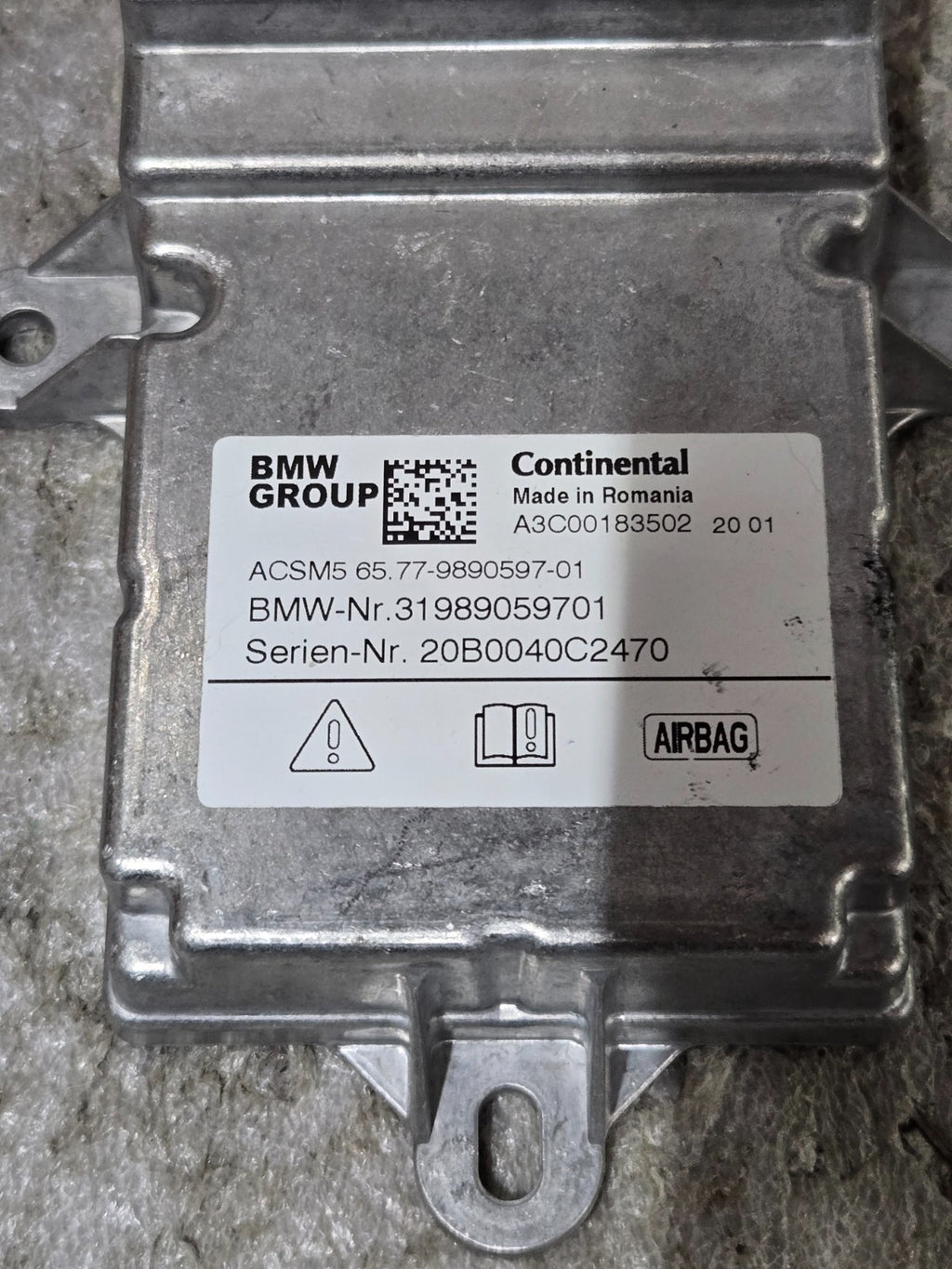2020 BMW 840I GRAN COUPE SRS CONTROL MODULE UNIT 31989059701 OEM