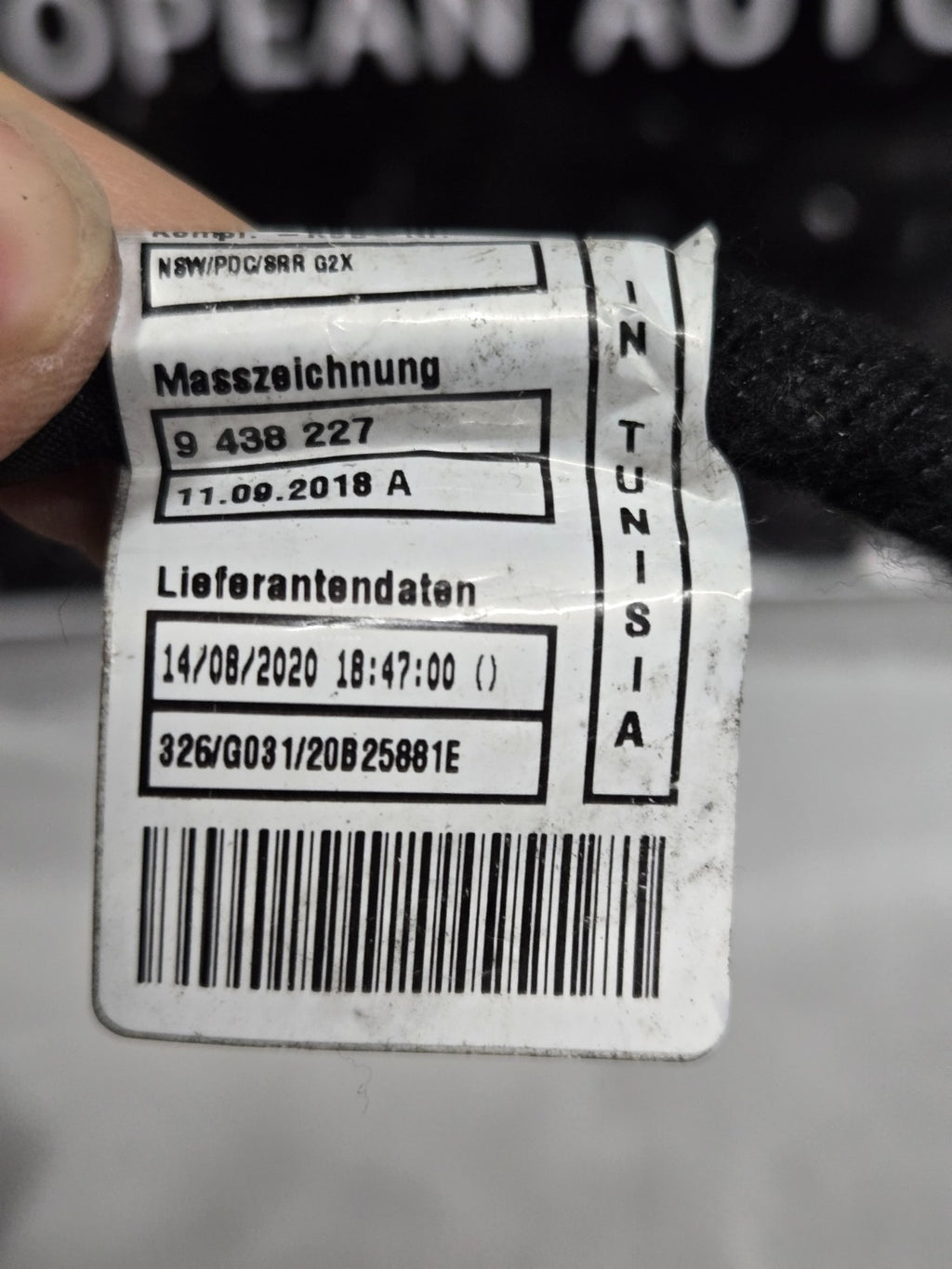 2019-2022 BMW 330i G20 Front Bumper Harness OEM 61129438230 NEW