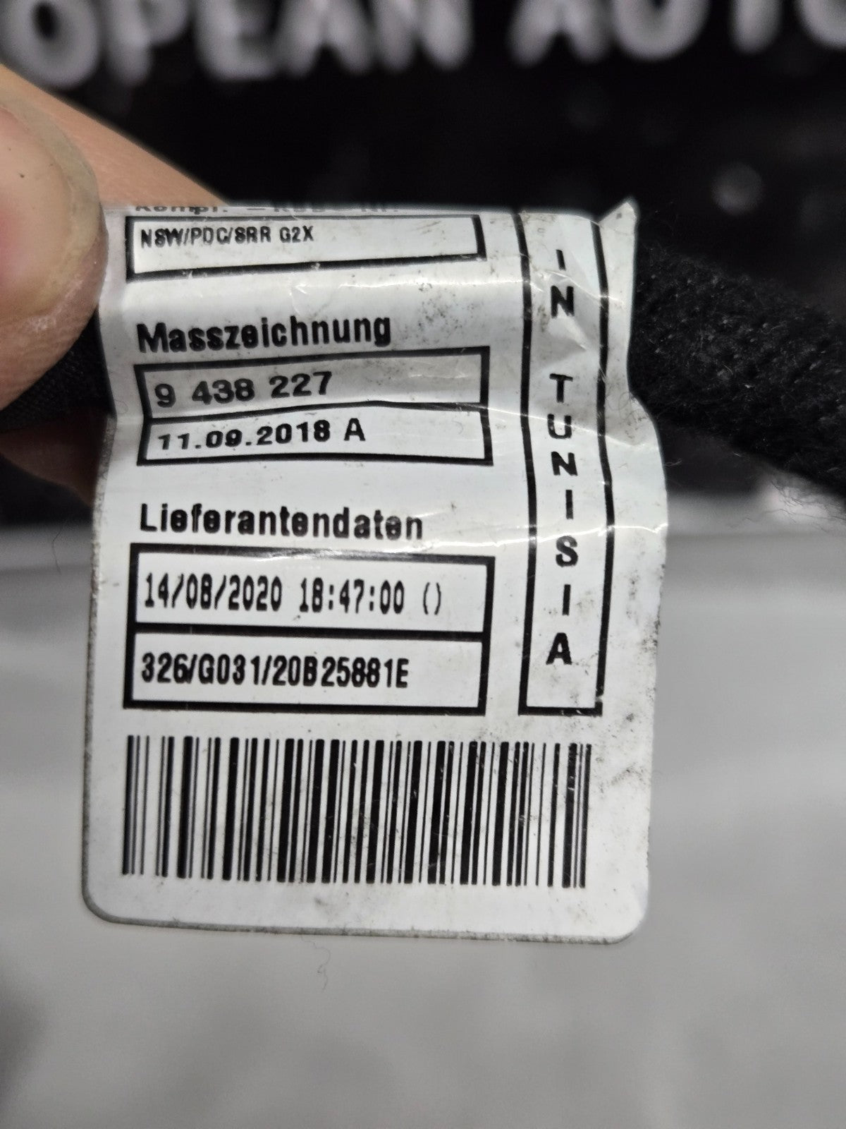 2019-2022 BMW 330i G20 Front Bumper Harness OEM 61129438230 NEW