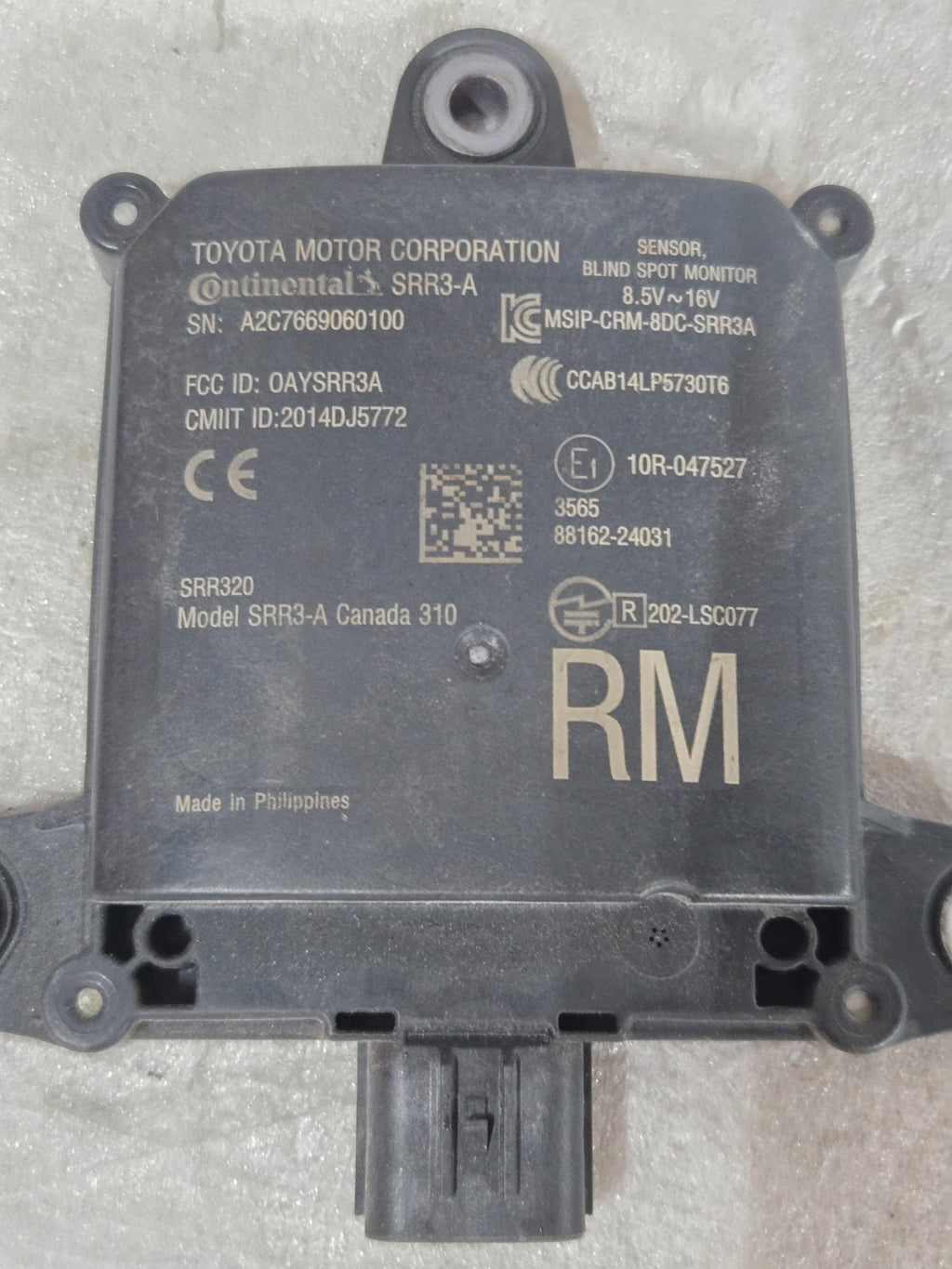 2019-2020 LEXUS RC300 RC350 RIGHT BLIND SPOT MONITOR SENSOR OEM 88162-24031