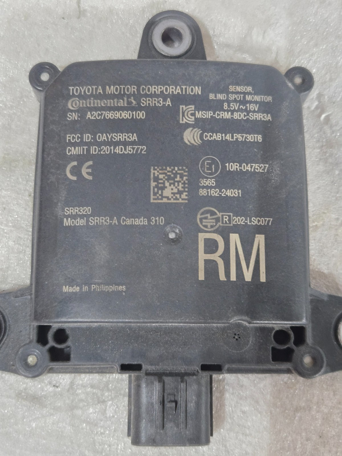 2019-2020 LEXUS RC300 RC350 RIGHT BLIND SPOT MONITOR SENSOR OEM 88162-24031