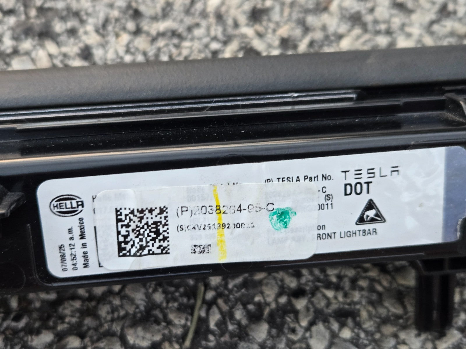2025-2026 Tesla Model Y Front Bumper Lightbar LED DRL 2038294-96-C USED OEM