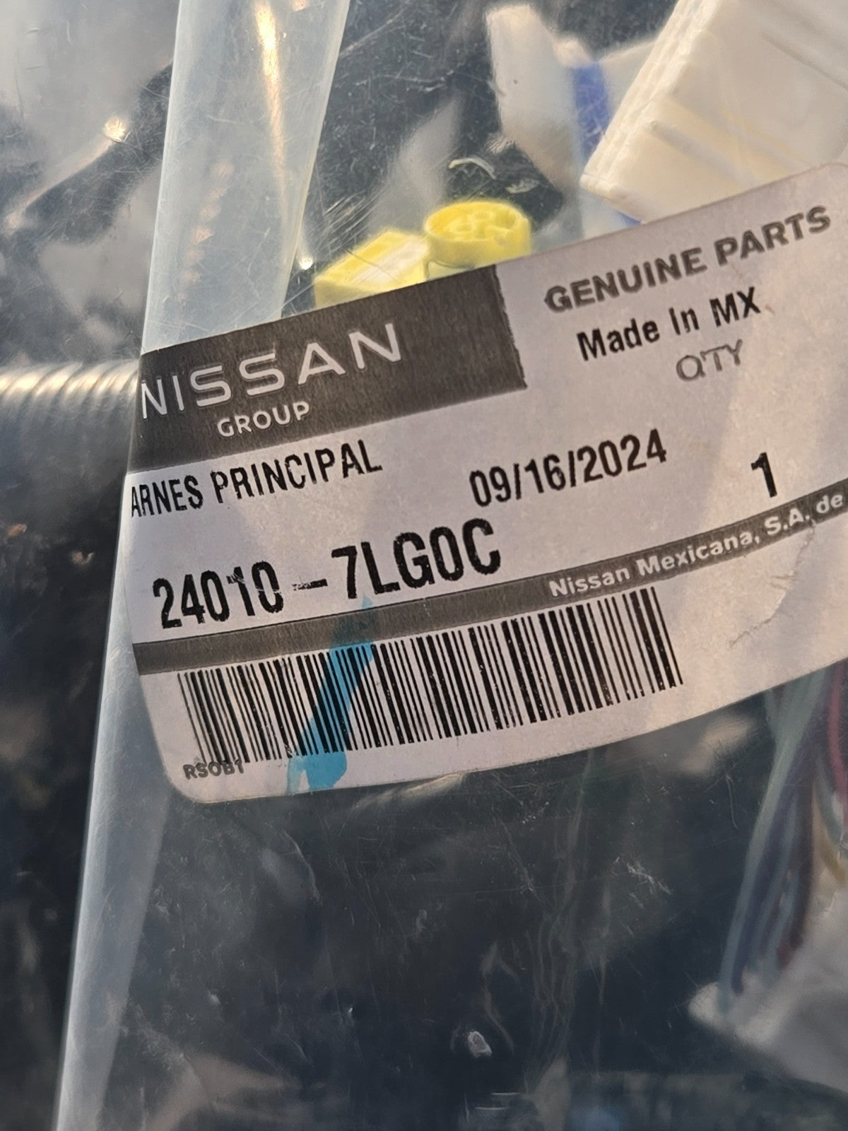 2025 NISSAN KICKS 2.0L MAIN BODY WIRE WIRING HARNESS 24010-7LG0C OEM