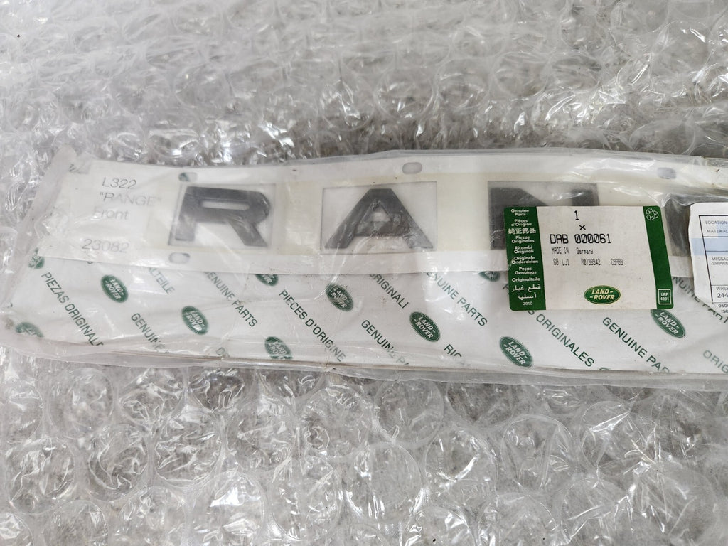 Genuine Land Rover 2003-2005 Range Rover Hood RANGE Nameplate Emblem DAB000061