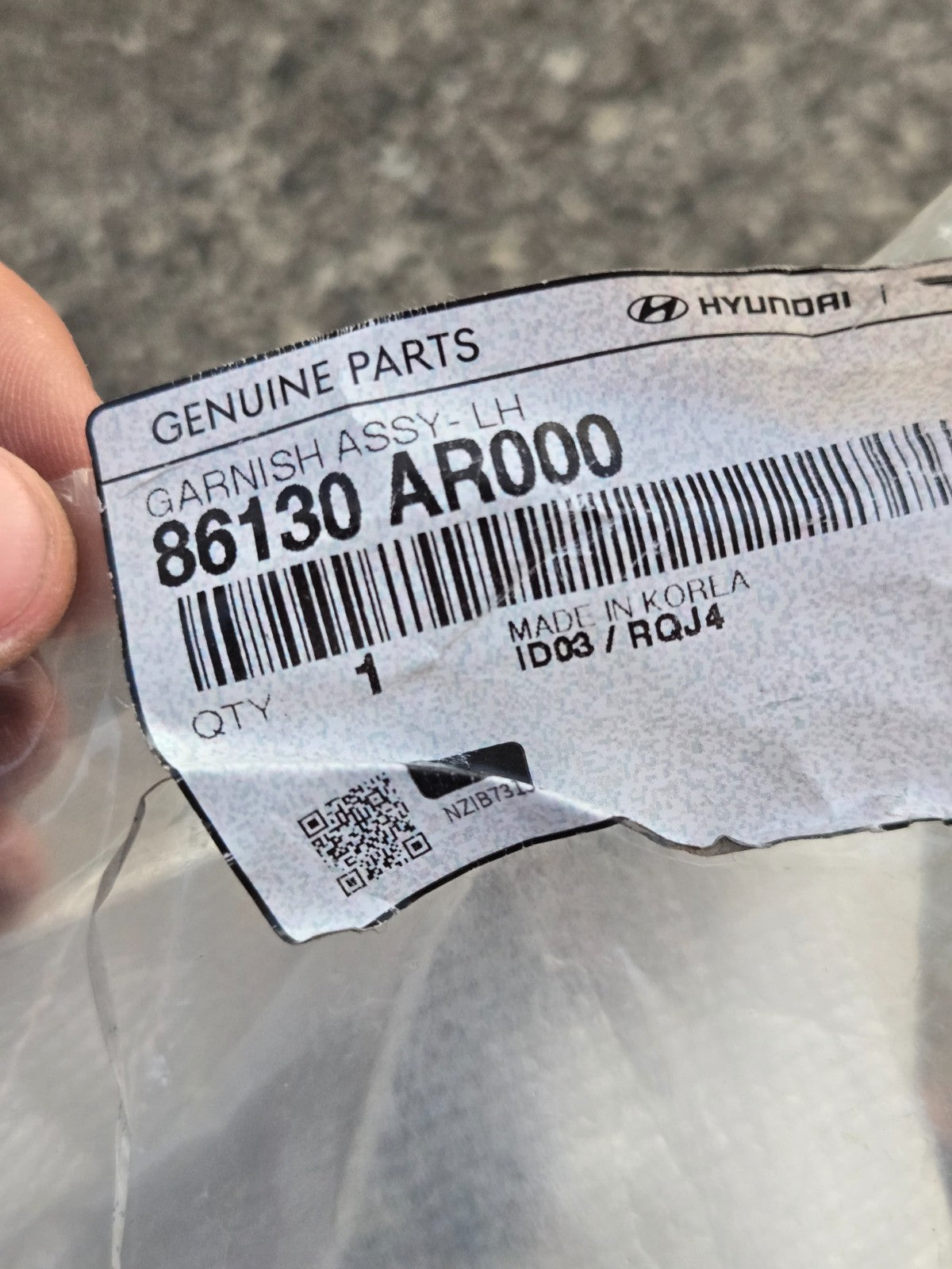 2022-2024 GV70 GENUINE Windshield Pillar Trim Molding LEFT 86130AR000 OEM NEW