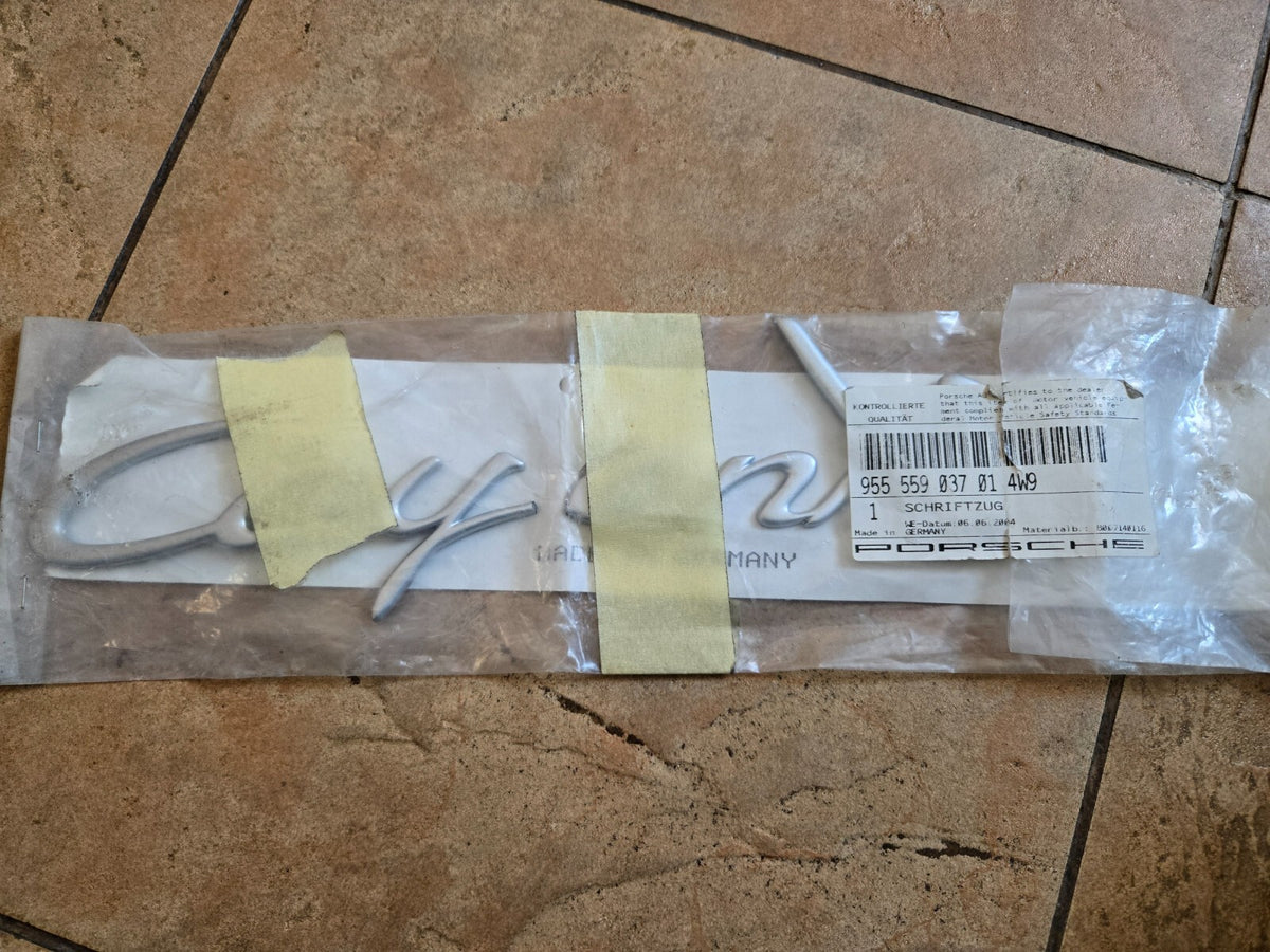 Genuine Porsche "Cayenne S" Emblem (Satin Aluminum) 955559037014W9 OEM NEW OEM 