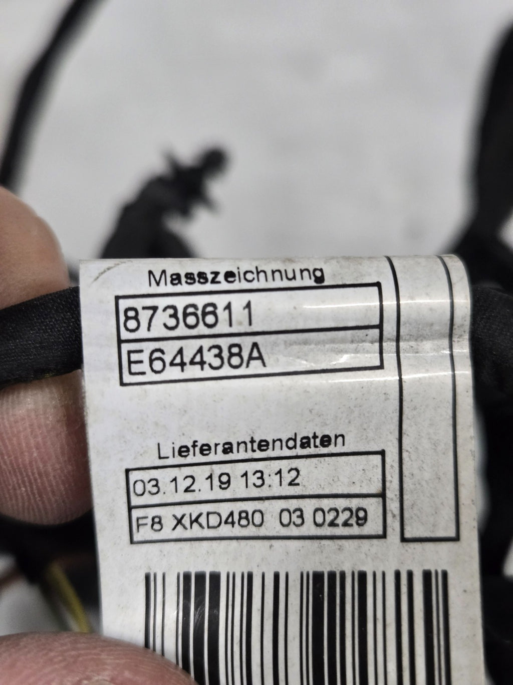 2019 2020 2021 2022 2023 BMW X5 WIRE HARNESS SENSOR FRONT BUMPER PDC 8736613 OEM