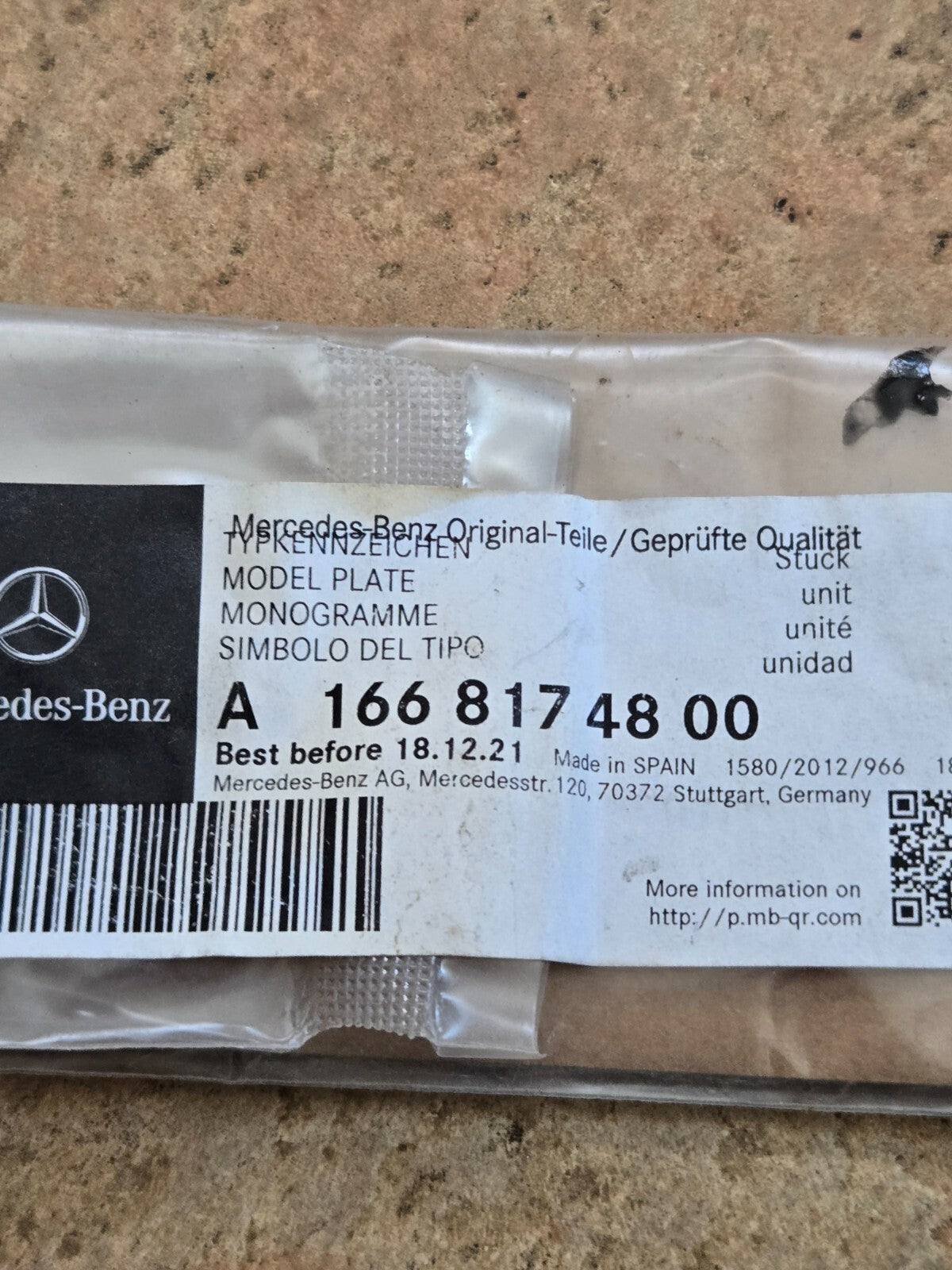Mercedes-Benz GLS 450 Badge Emblem A1668174800 Genuine OEM Original