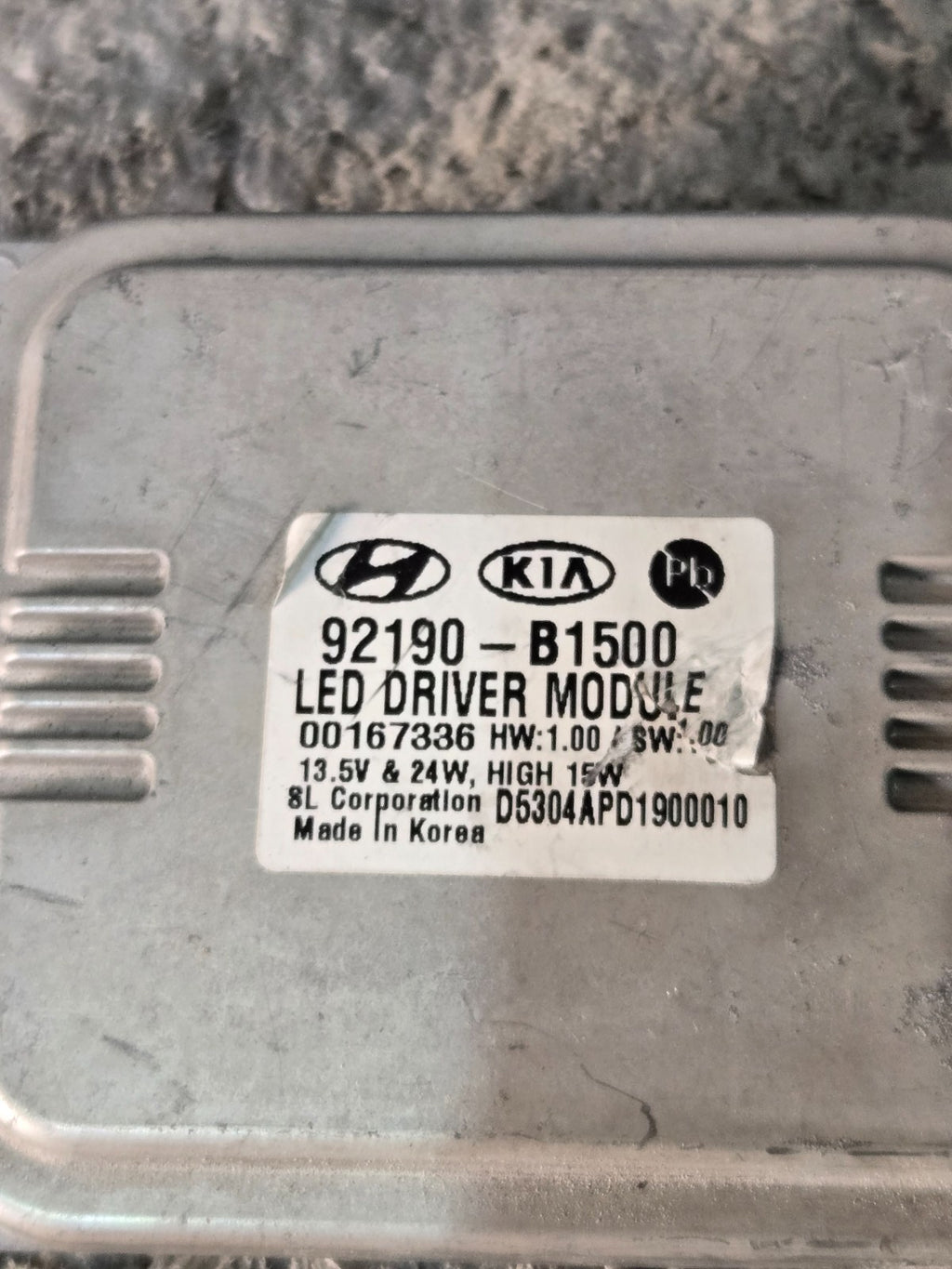 2017-2020 HYUNDAI GENESIS G80 LED MODULE HEADLIGHT BALLAST 92190-B1500 OEM