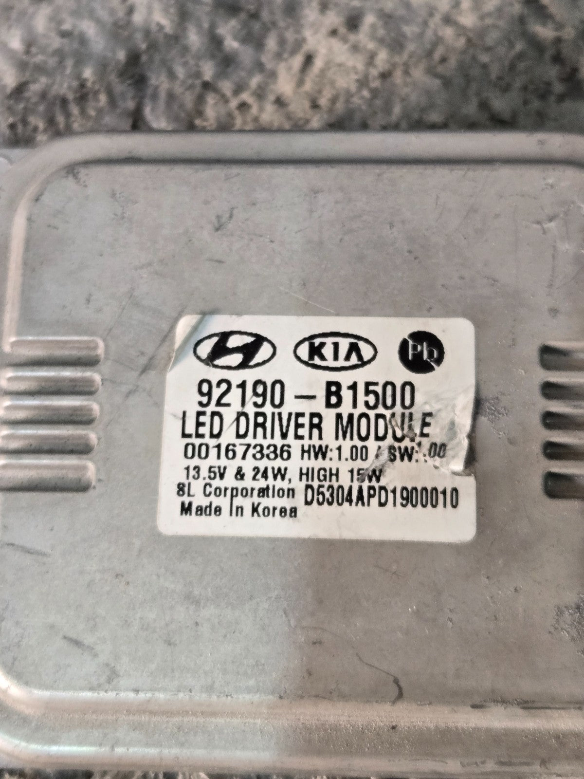 2017-2020 HYUNDAI GENESIS G80 LED MODULE HEADLIGHT BALLAST 92190-B1500 OEM