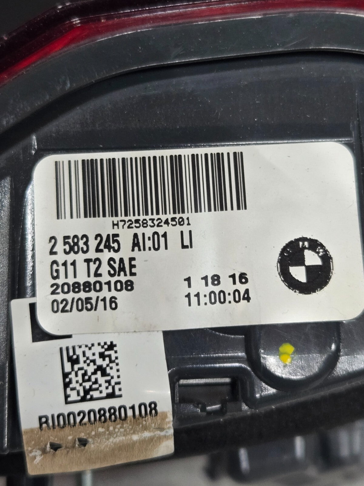2016-2019 BMW G11 G12 740i 750i Rear Left LH Driver Side LED Inner Taillight OEM