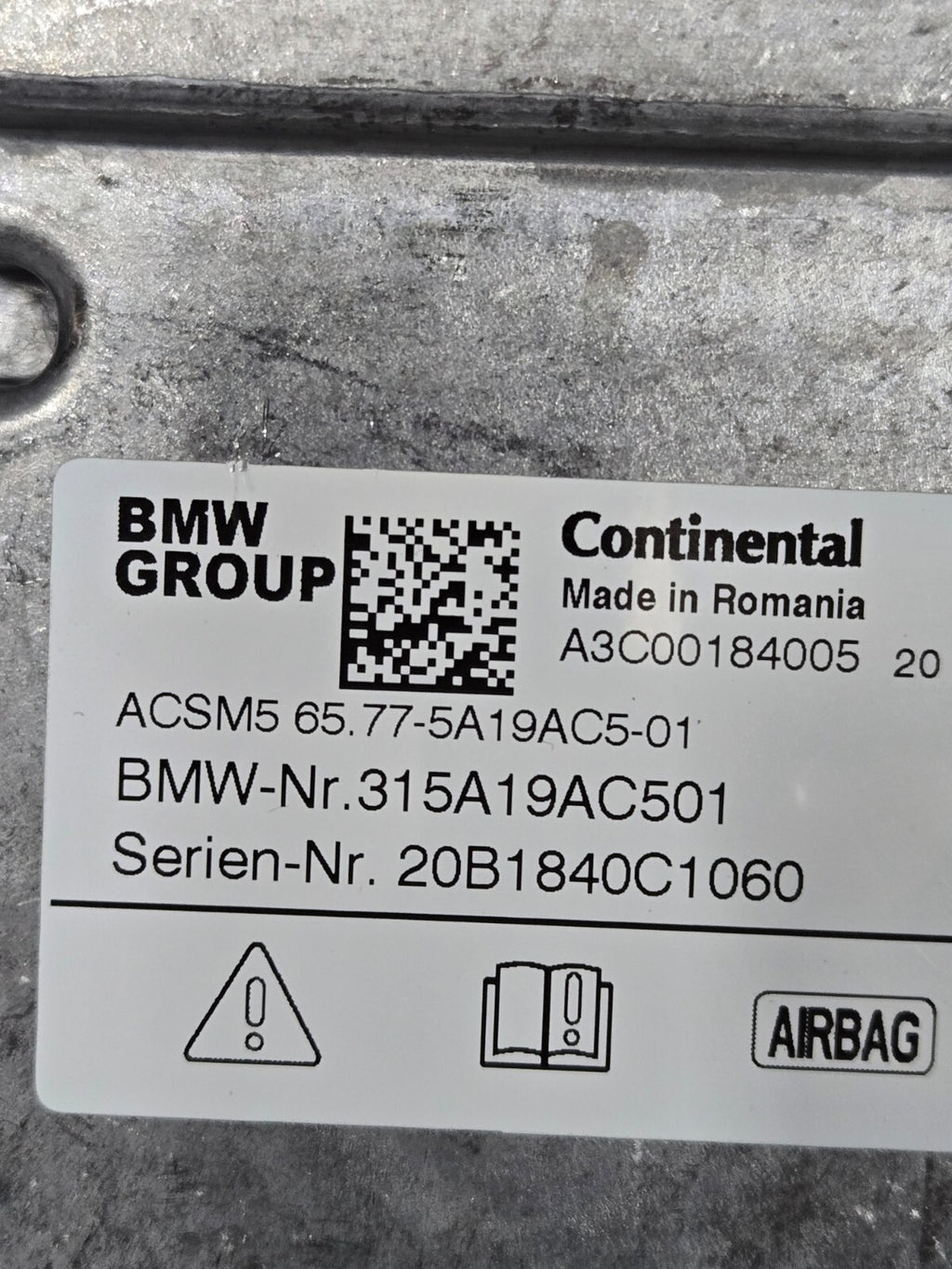 2019-2023 BMW 330e 330i G20 RESTRAINT DIAGNOSTIC COMPUTER MODULE SRS UNIT OEM