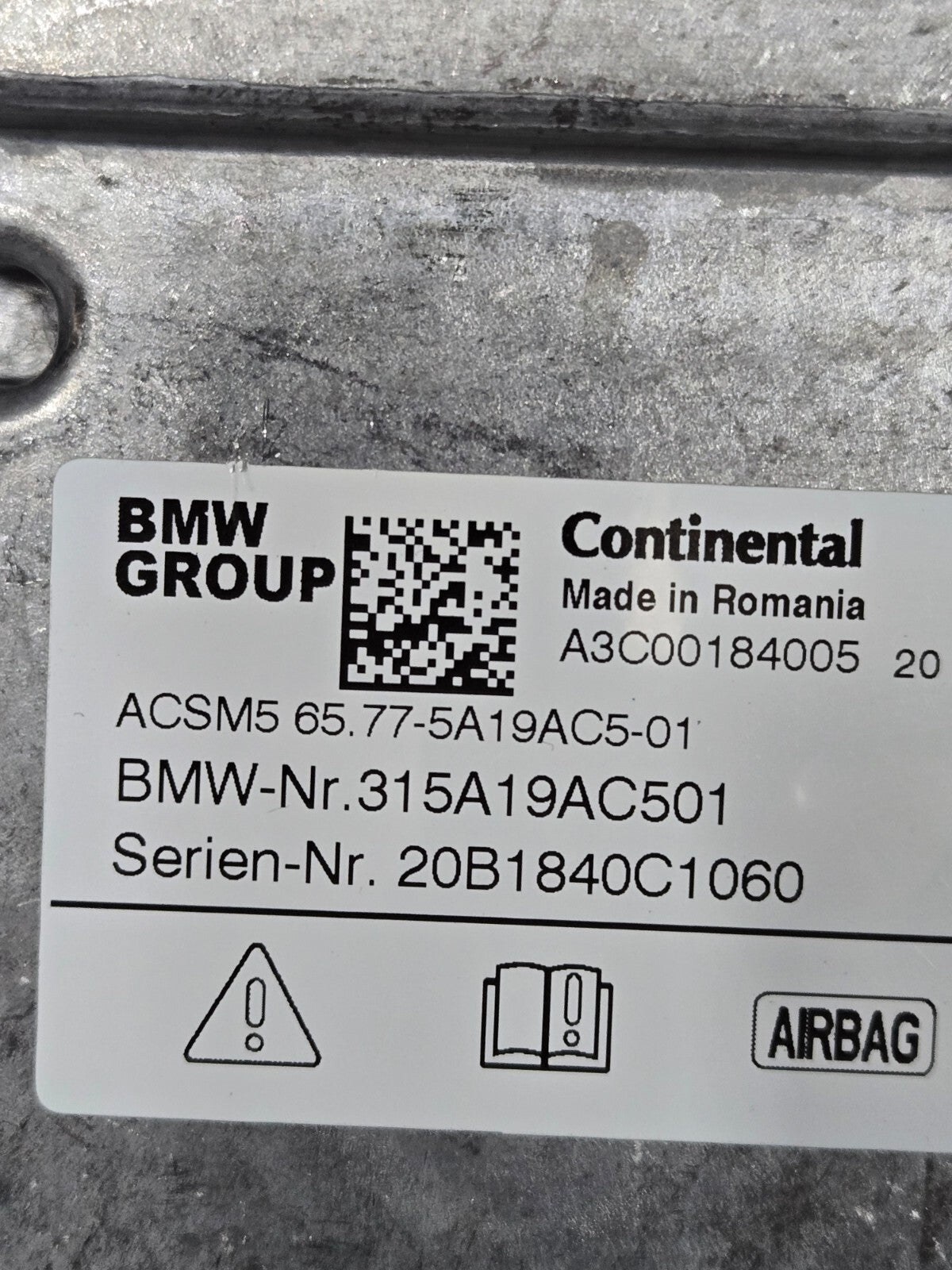 2019-2023 BMW 330e 330i G20 RESTRAINT DIAGNOSTIC COMPUTER MODULE SRS UNIT OEM