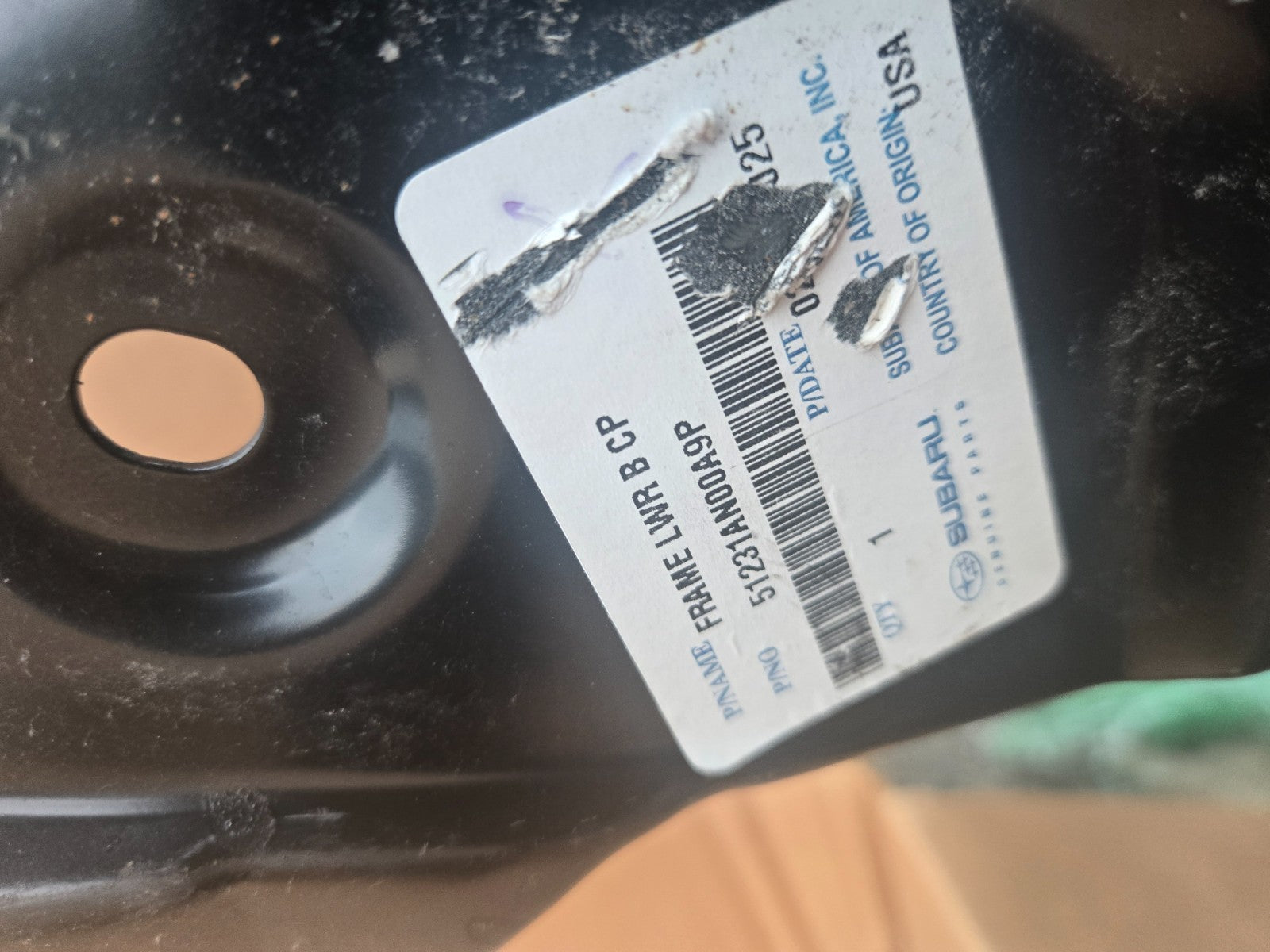 Genuine Subaru Lower Tie Extension Radiator Support 51231AN00A9P OEM NEW