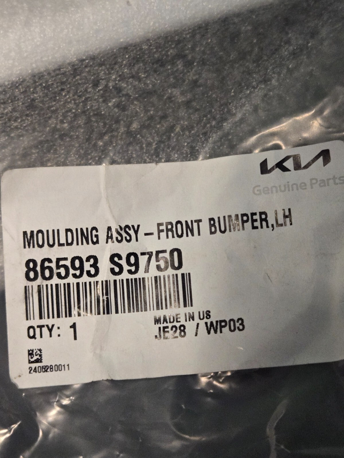2024 KIA TELLURIDE Front Left Bumper TRIM MOLDING 86593S9750 NEW OEM