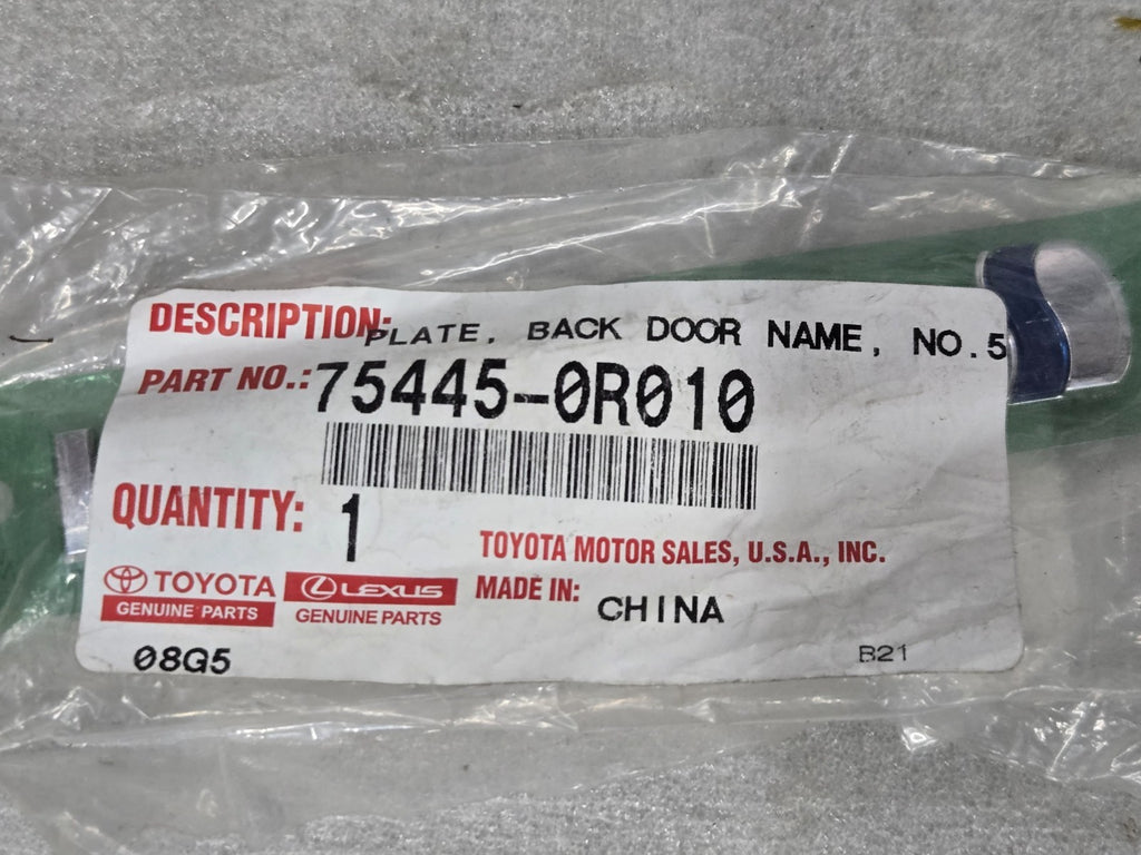OEM Toyota Side Door Emblem ( Hybrid ) New, Chrome, Part Number 75445-0R010 NEW