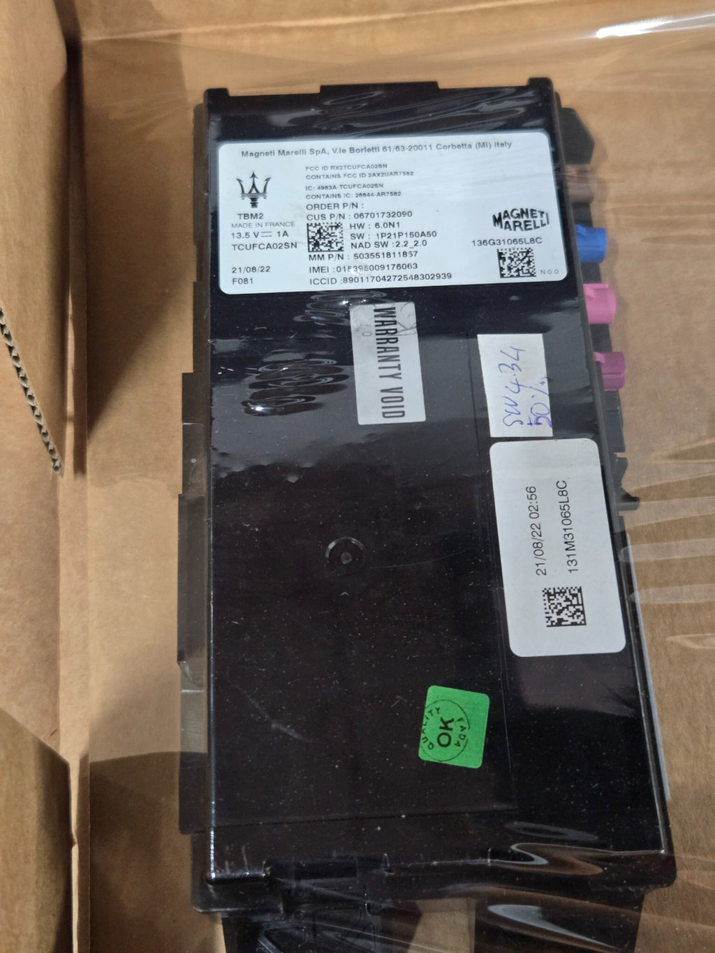 2022 MASERATI LEVANTE TELEMATICS COMMUNICATION CONTROL MODULE 06701732090 OEM