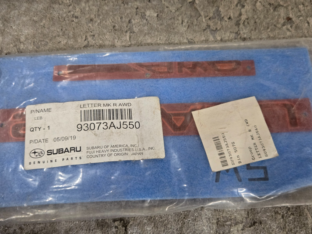 Genuine Subaru Nameplate Emblem Logo AWD 93073AJ550 NEW OEM