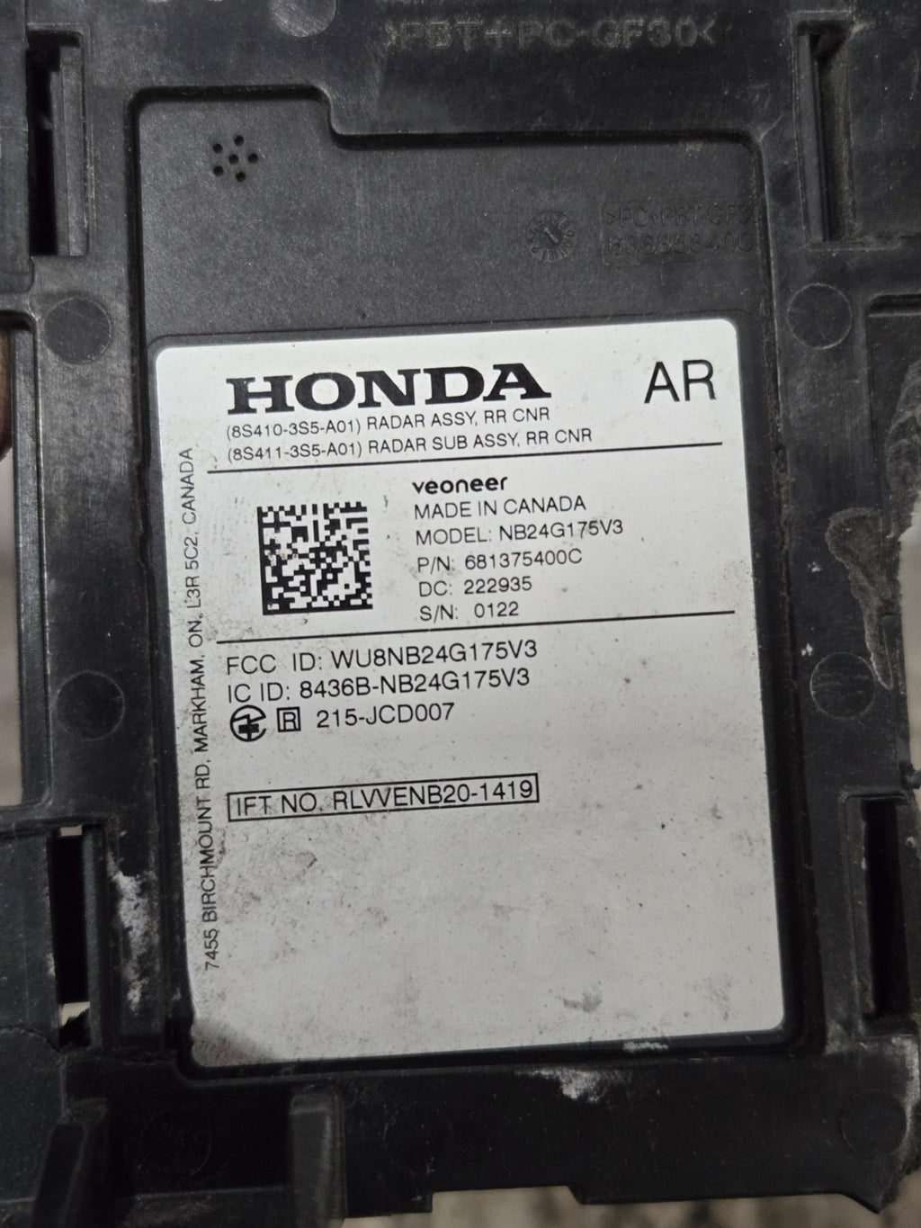 2023 2024 ACURA INTEGRA Blind Spot Radar Sensor Right RH Side 8S411-3S5-A01 OEM