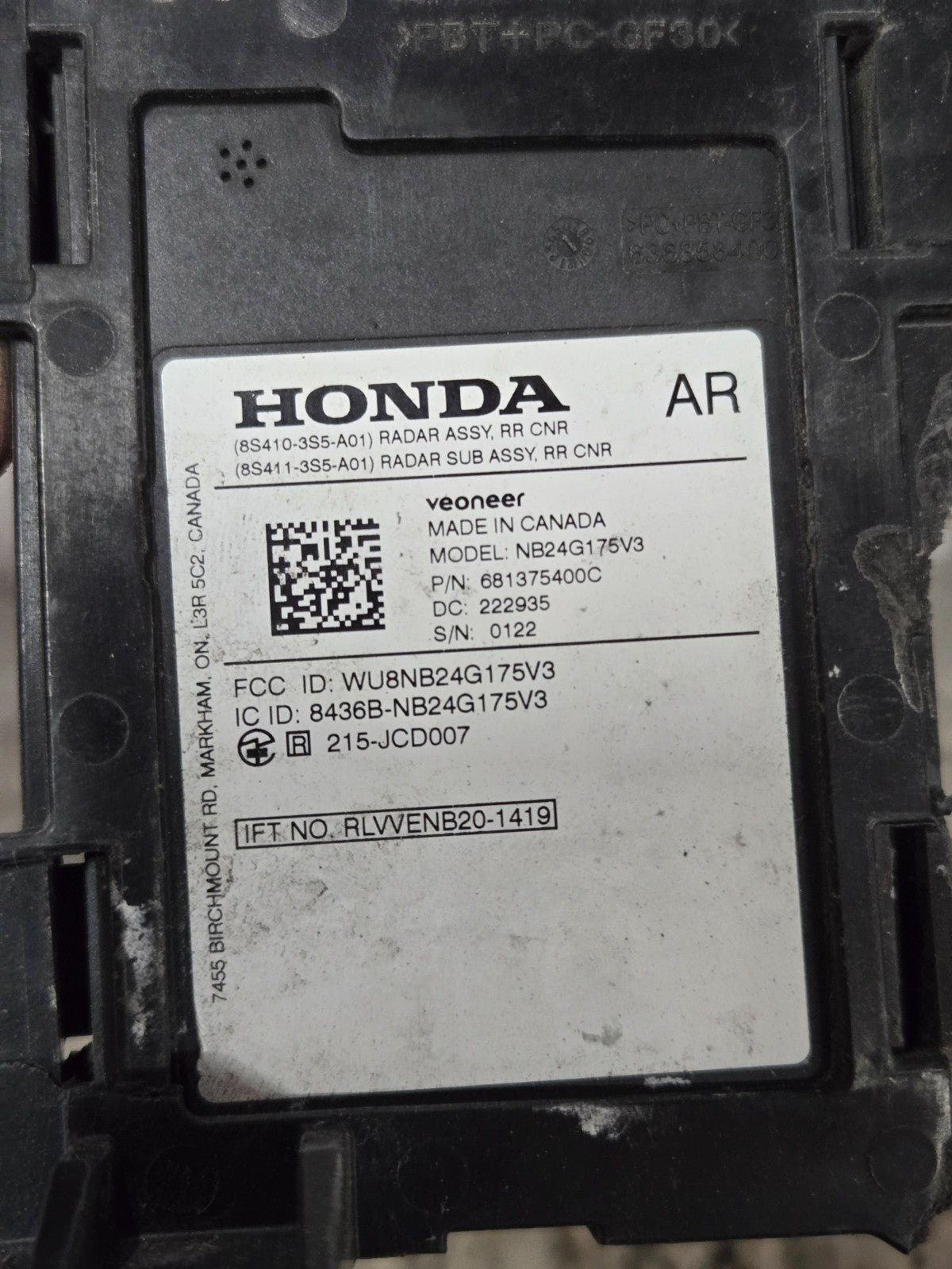 2023 2024 ACURA INTEGRA Blind Spot Radar Sensor Right RH Side 8S411-3S5-A01 OEM