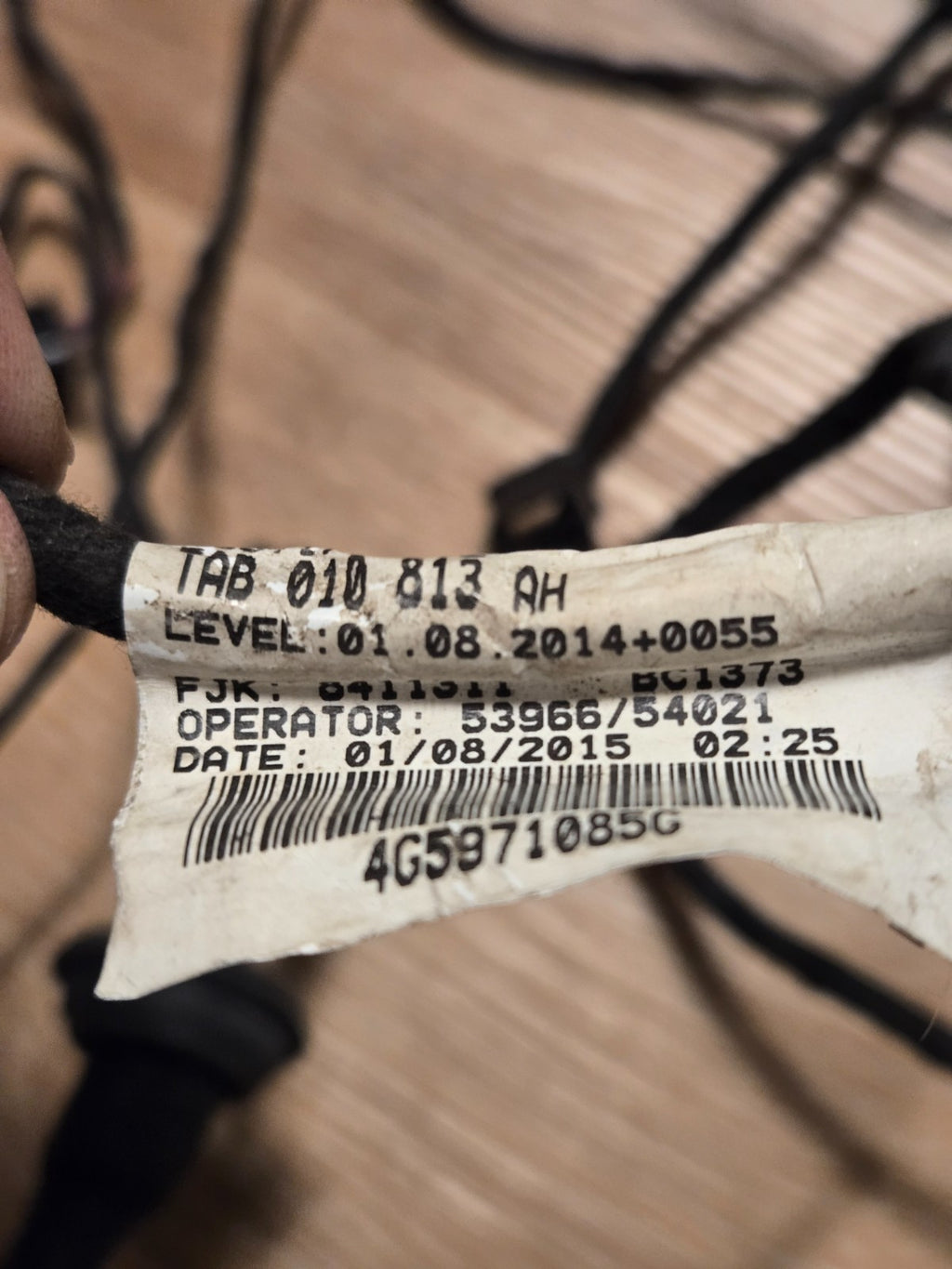 2012-2015 AUDI A6 S6 Rear Bumper Park Assist PDC Sensor Wiring Harness OEM