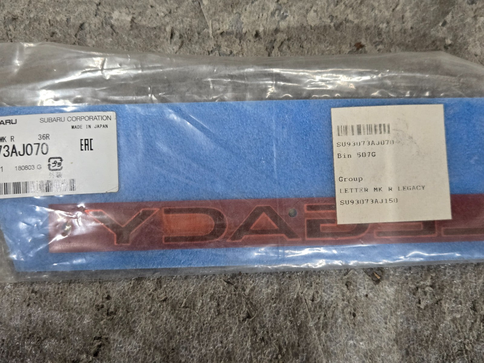 NEW OEM Subaru 2010-2014 Legacy Nameplate Emblem Badge "Legacy" 93073AJ070