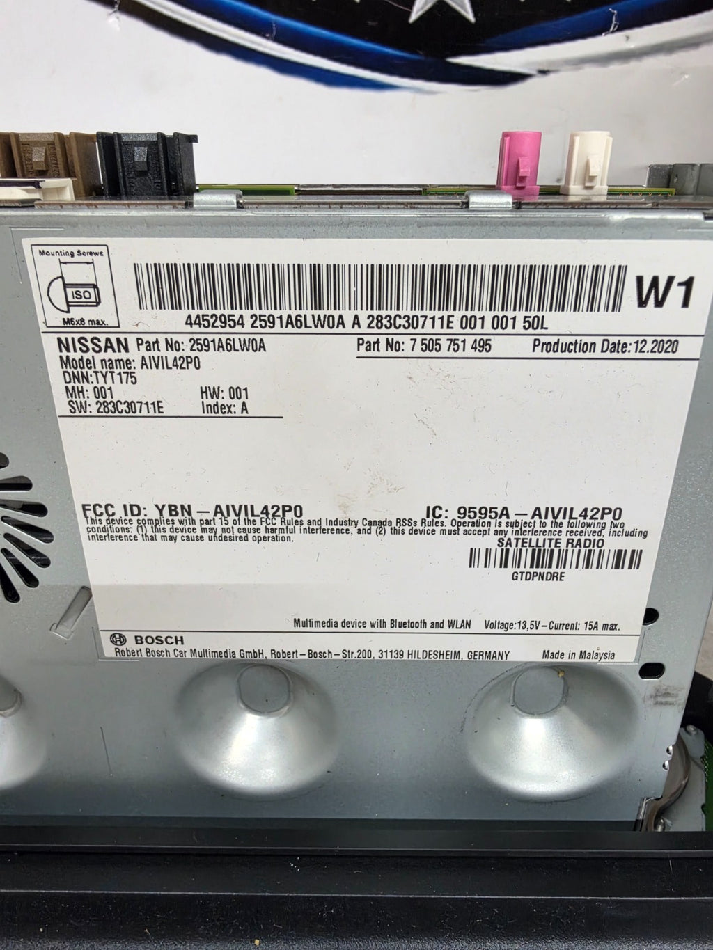 2022-25 Nissan Sentra Touch Screen Radio Receiver Display Screen 2591A-6LY5A OEM