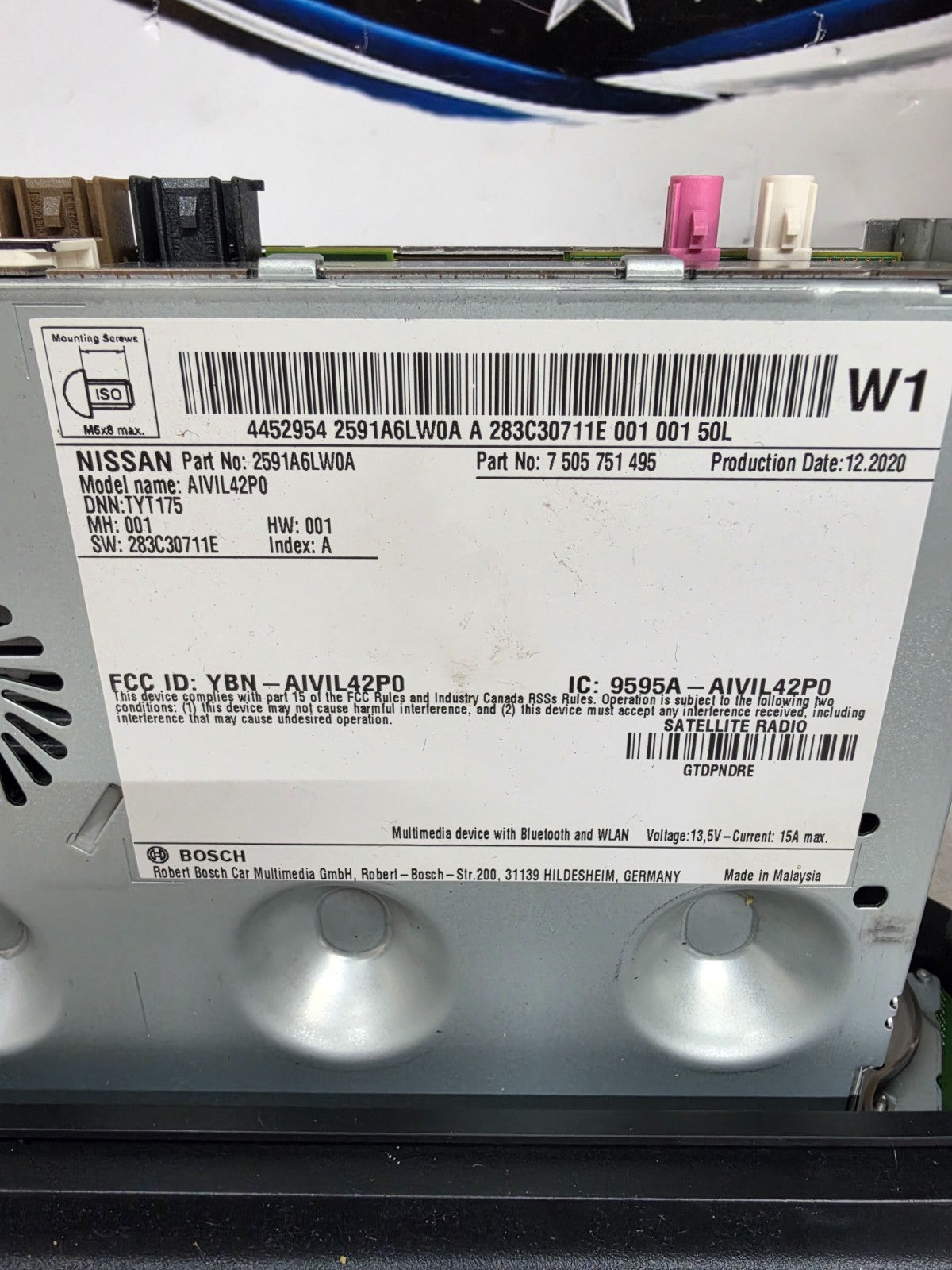 2022-25 Nissan Sentra Touch Screen Radio Receiver Display Screen 2591A-6LY5A OEM