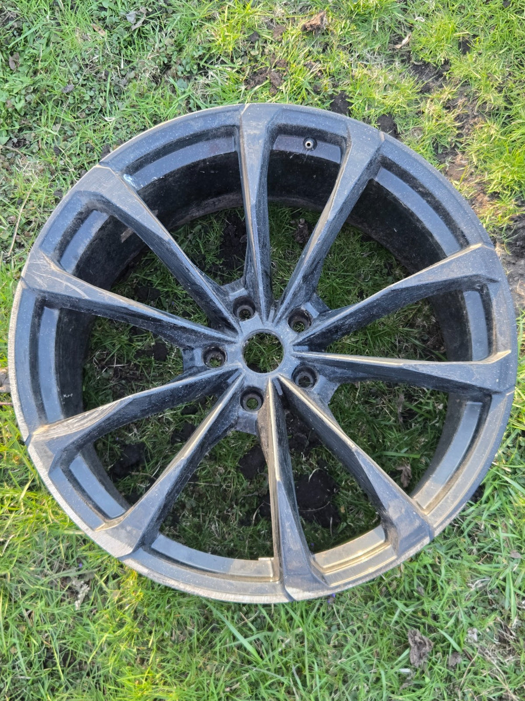 Lamborghini Urus 23" 23x11.5J ET22 Rear Wheel Rim Black Machined OEM 4ML601025AR