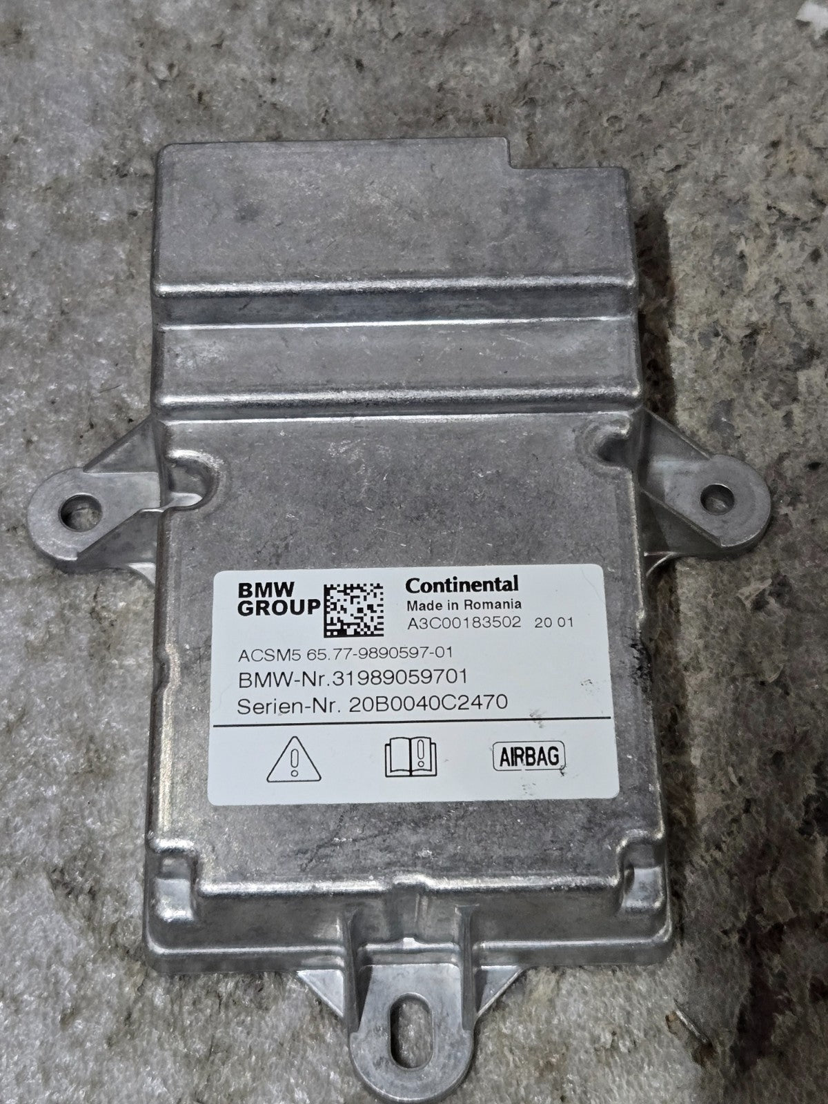2020 BMW 840I GRAN COUPE SRS CONTROL MODULE UNIT 31989059701 OEM