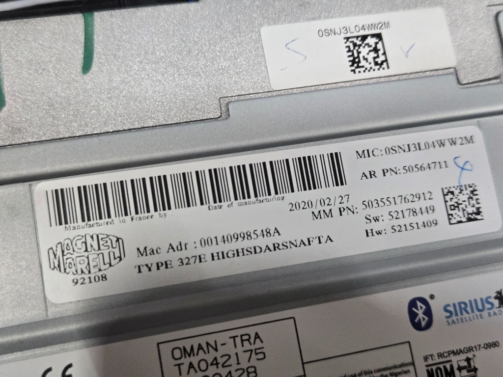 2019-2022 Alfa Romeo Stelvio Radio Audio Receiver Module 50564711 OEM